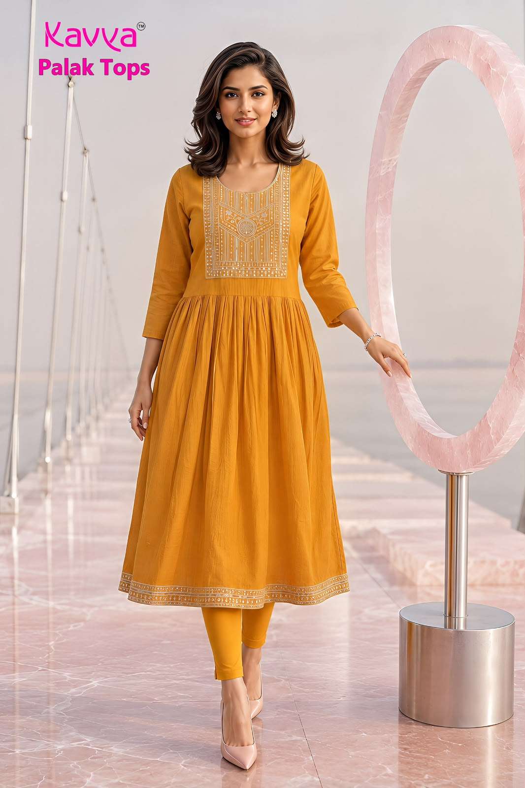 KAVYA PALAK TOPS PLAIN DYED VETICAN TOP DESIGNER NECK FESTIVAL KURTI BUY WORLDWIDE