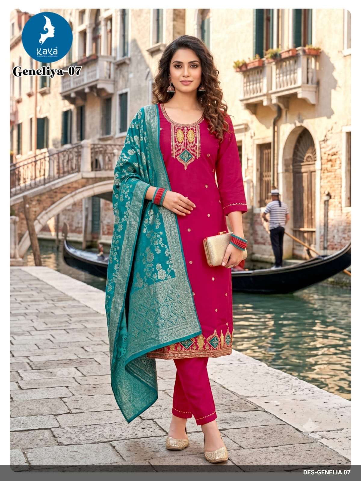 KAYA KURTI GENELIA NEW READYMADE 3 PIECE STRAIGHT CUT SALWAR SUIT DAILY CLOTHING SHOP