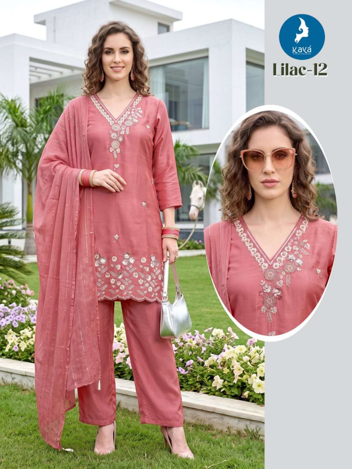 KAYA KURTI LILAC BERLIN 3 PIS STRAIGHT CUT CONCEPT SALWAR SUIT INDIAN OUTFIT SHOP
