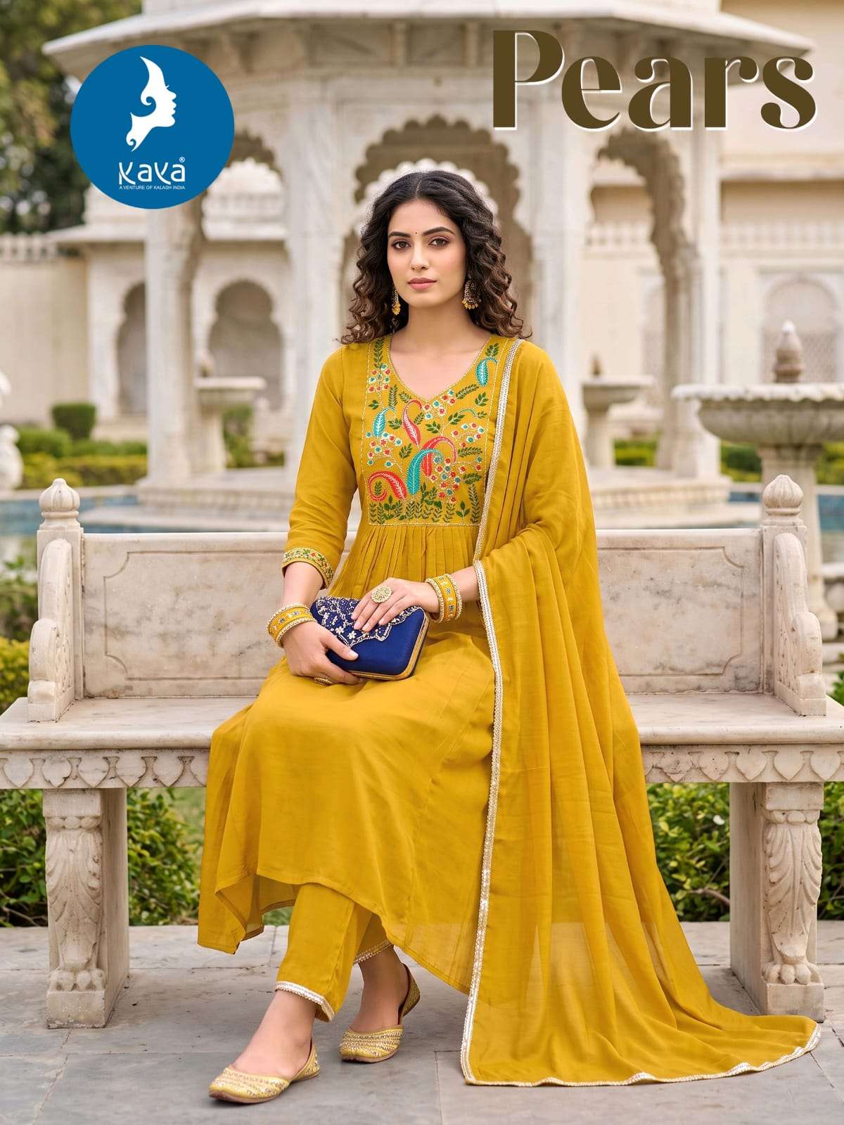KAYA KURTI PEARS 3 PIECE ANARKALI CONCEPT KURTI PANT WITH DUPATTA WHOLESALER 
