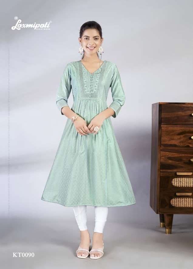 LAXMIPATI READYMADE JASMINE BASE HANDPRINTED FROCK COLLECTIONS SUPPLIER