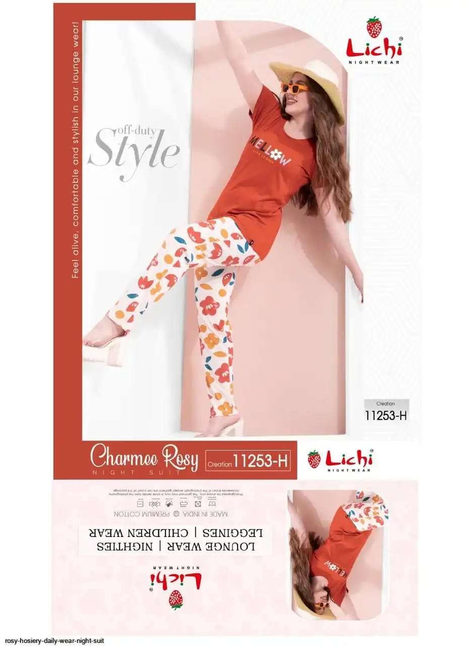 LICHI NIGHT WEAR 11253 CHARMEE ROSE HOJIYARI NIGHT SUIT COLL...