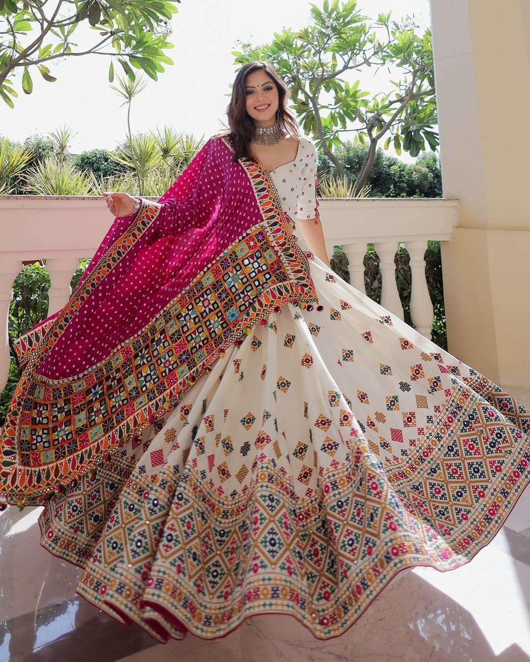 MADE FOR NAVRATRI GARBA NIGHT HEAVY RAYON COTTON FABRIC CHANIYA CHOLI WHOLESALE IN SURAT FOX