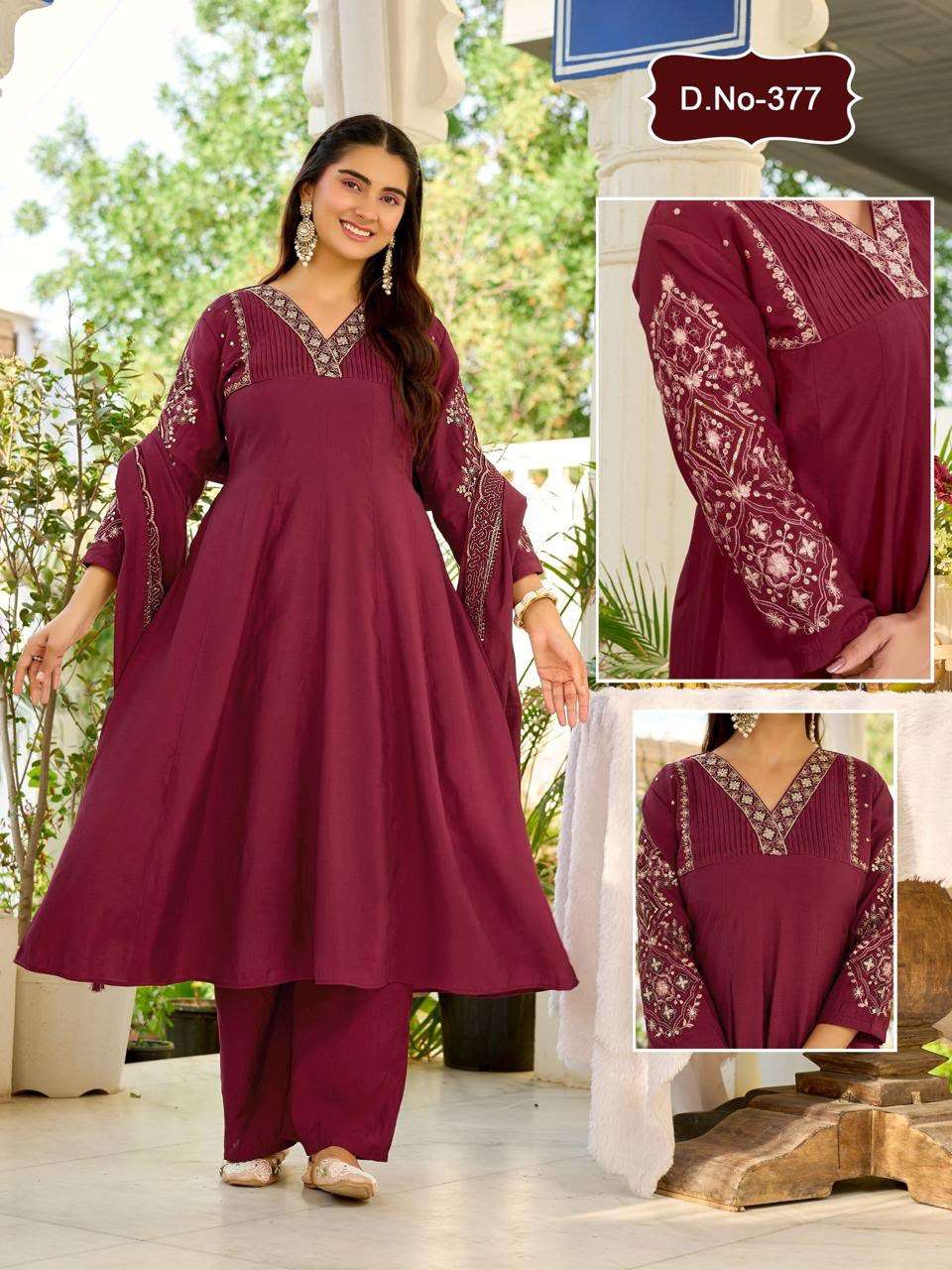 MITTOO 325 & 326 & 377 TRADITIONAL OUTFIT THRED WORK KURTI S...