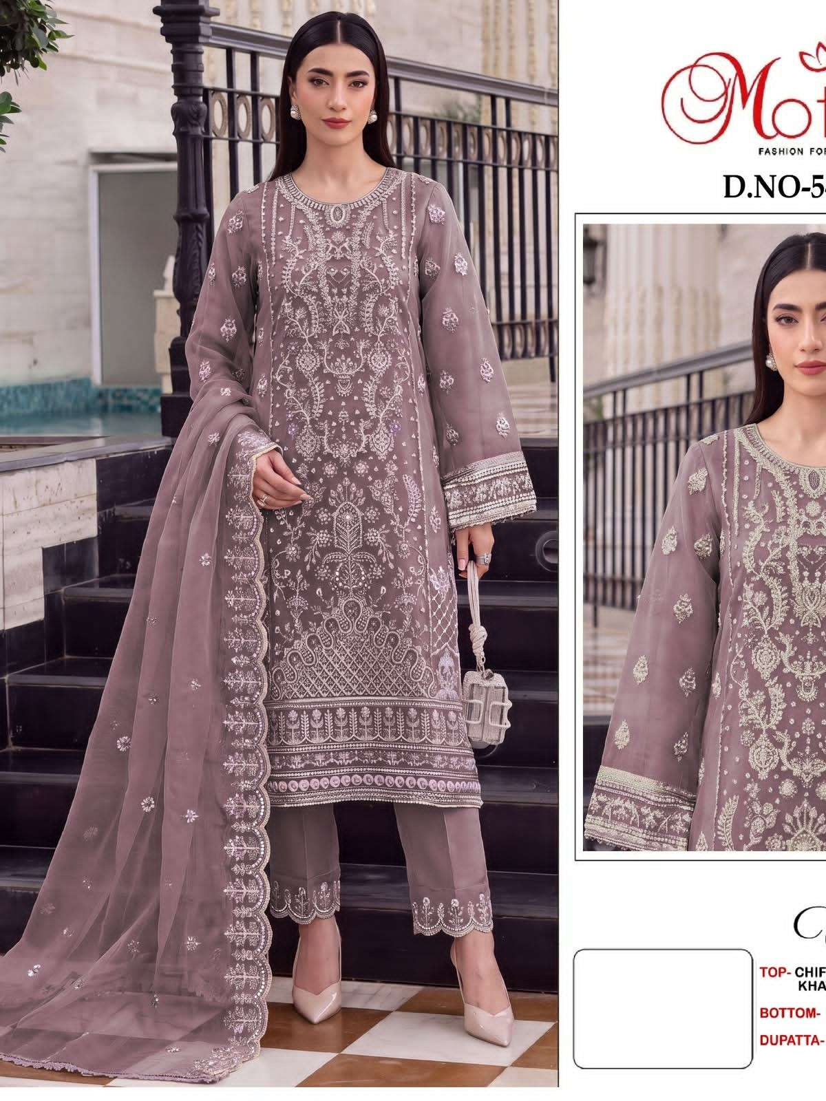 MOTIFZ 5423 SIFFON HEAVY EMBROIDERY PAKISTANI SUIT EID AND WEDDING WEAR SURAT