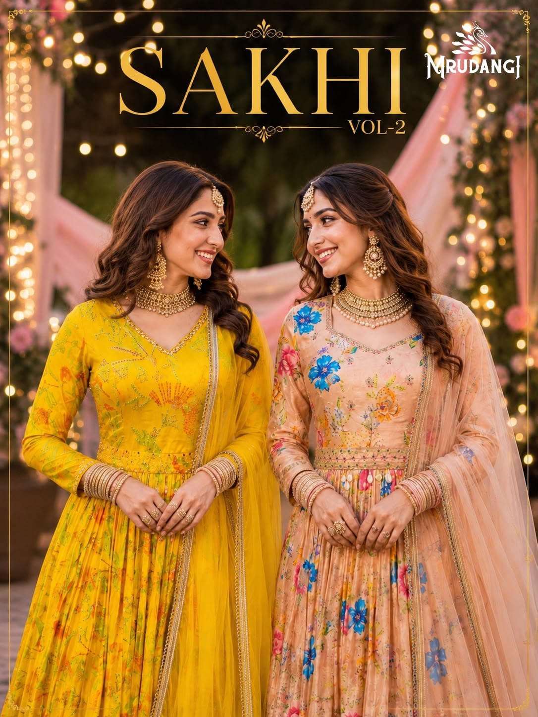 MRUDANGI SAKHI VOL 2 1192 & 1193 ADDITIONAL WORK WITH CANCAN GOWN & DUPATTA BUY WORLD