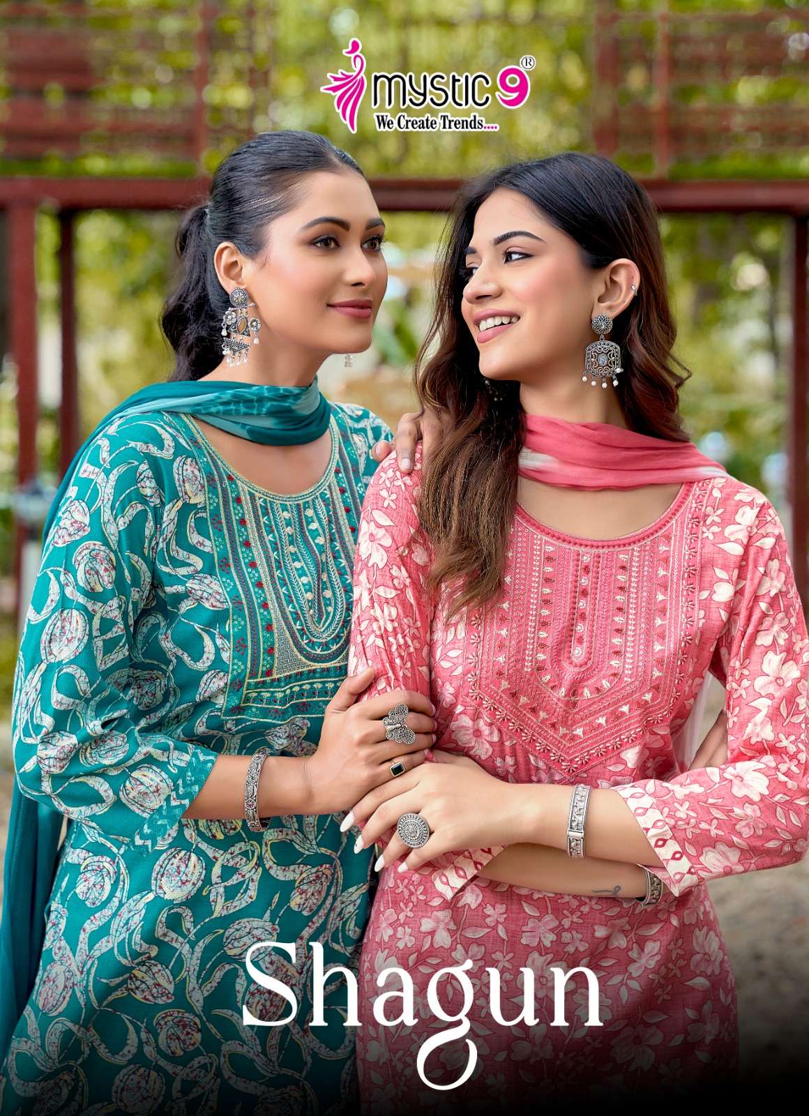 MYSTIC 9 SHAGUN VOL 30 RAYON CAPSULE FOIL PRINT STRAIGHT CUT SUIT SET CATALOGUE WHOLESALER