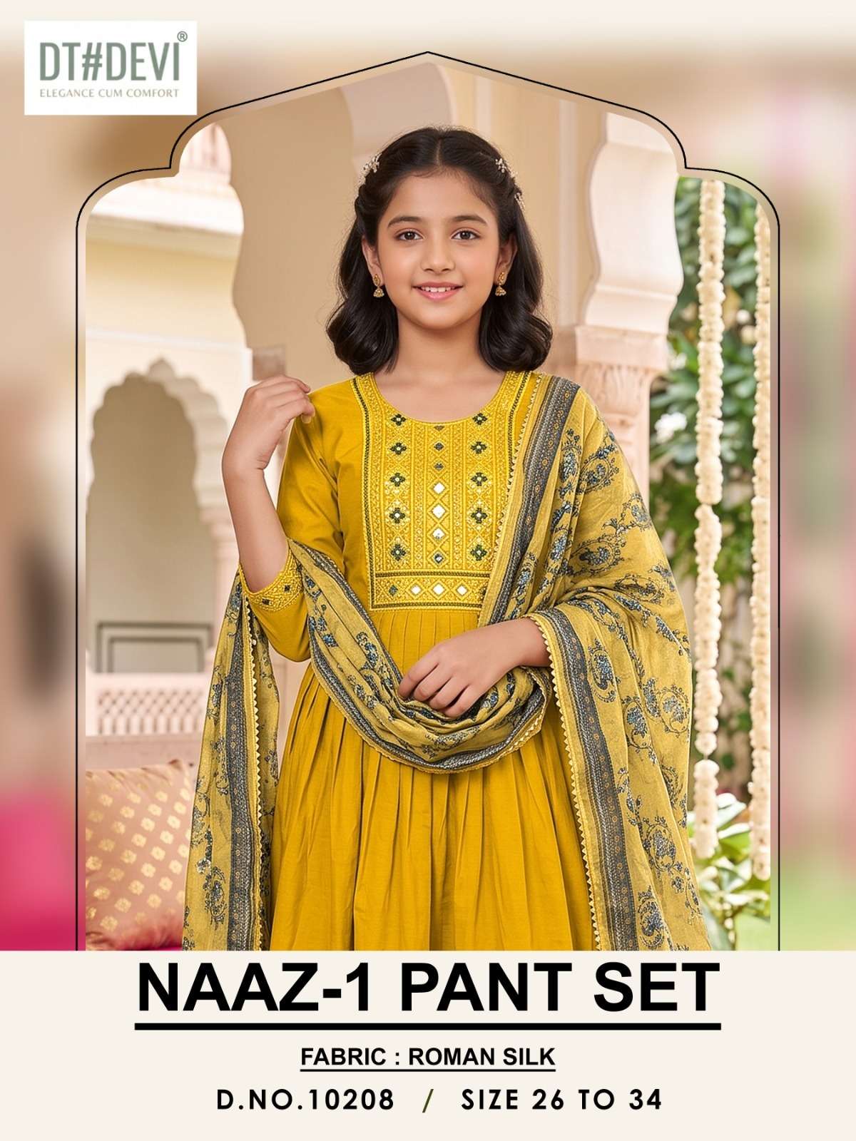 NAAZ VOL 1 PANT SET 10208 ROMAN SILK DESIGNER KURTI PANT SUIT YOUNG GIRL TRADITIONAL WEAR 