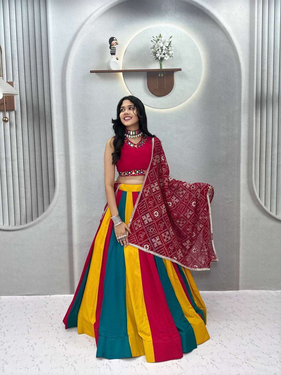  Navratri Special festival wear made of Pure cotton fabric Lehenga choli wholesale in surat 183 