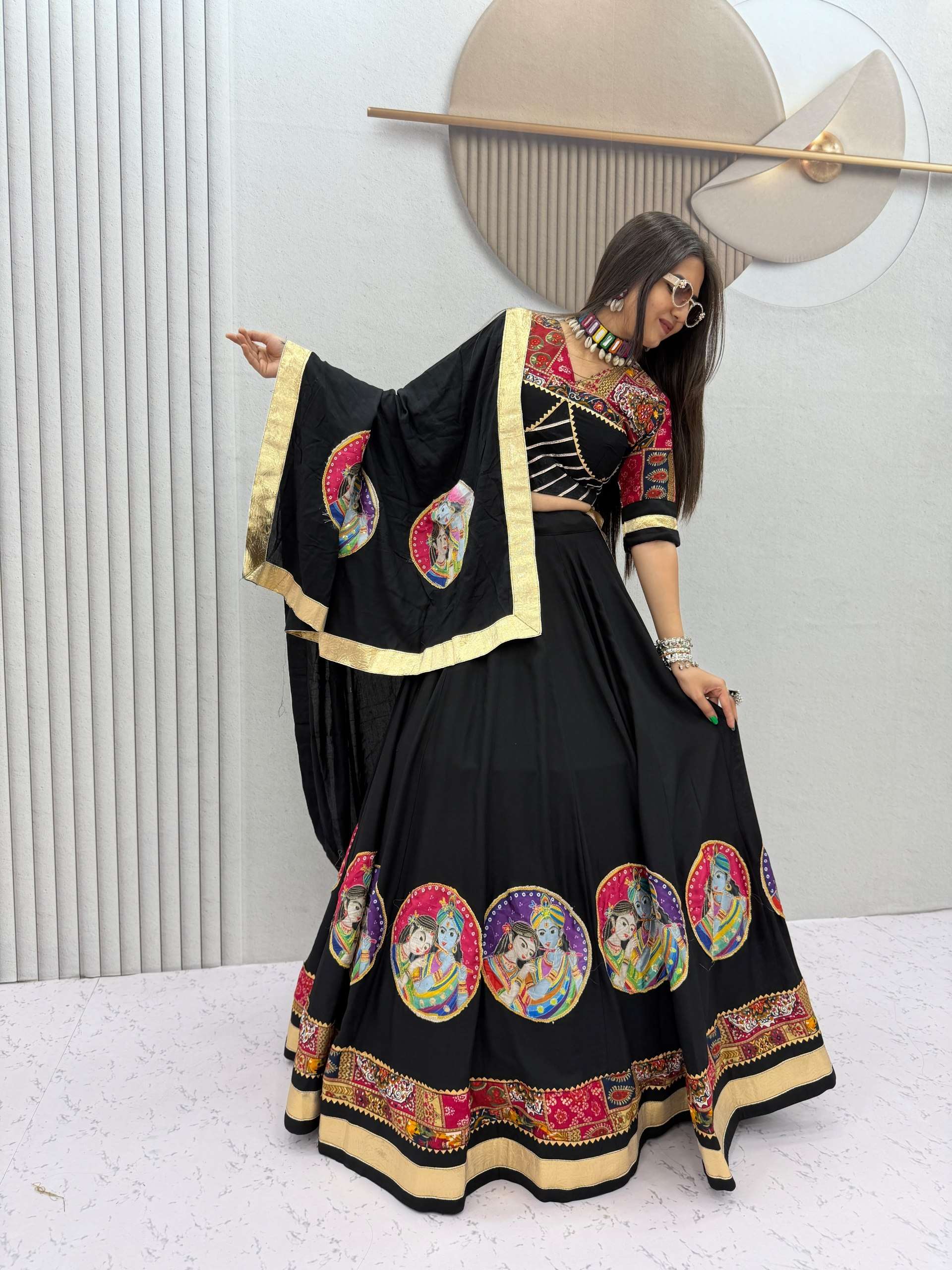 NAVRATRI WEAR FOR YOUR AESTHETIC PURE COTTON FABRIC LEHENGA CHOLI RESELLER IN SURAT 335