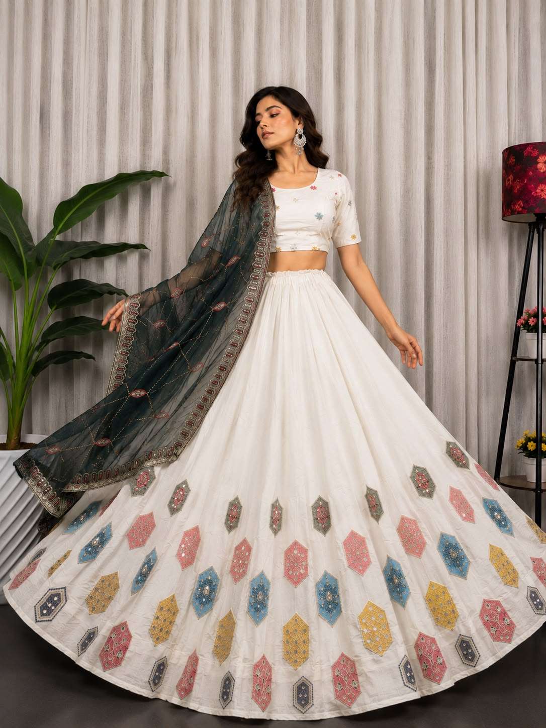 NAVRATRI WEAR SUPER SOFT AND PURE ROMAN SILK FANCY AND CLASS...