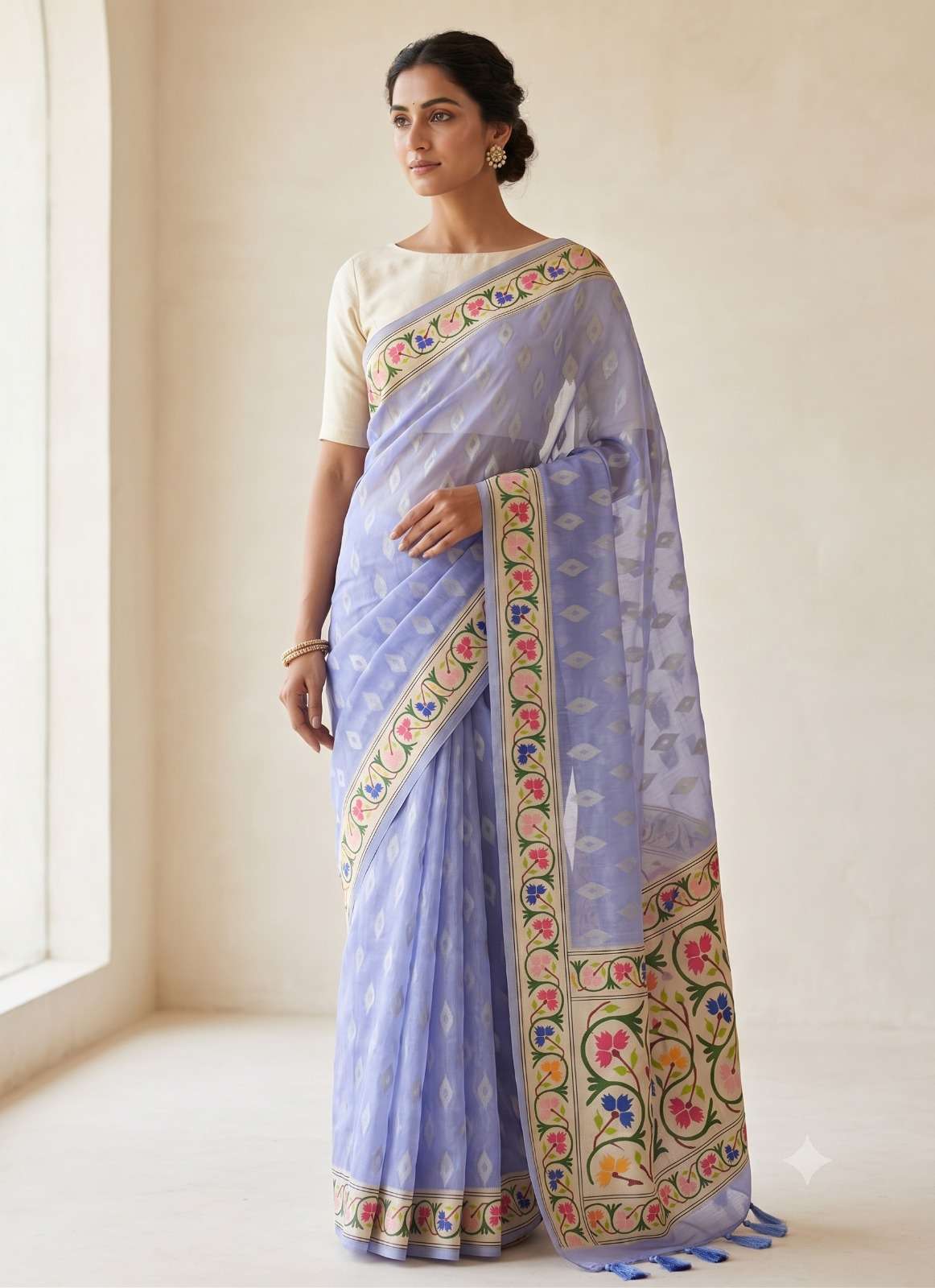 New and Beautiful Cotton Slub soft Fabric with flower print on Saree Collection wholesale in surat