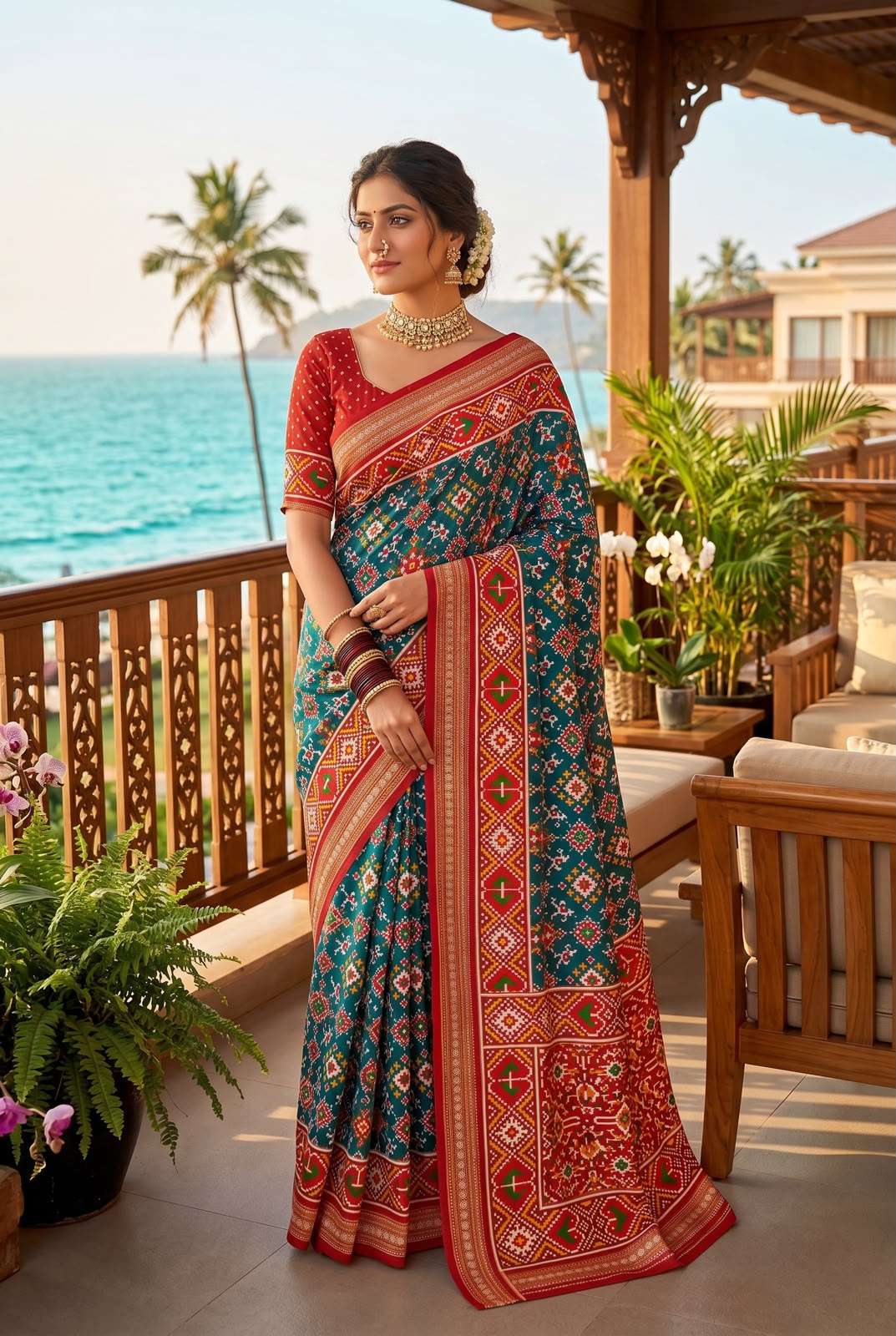 Newly launched patola designer soft and pure silk with rudraksh border on saree wholesale in surat