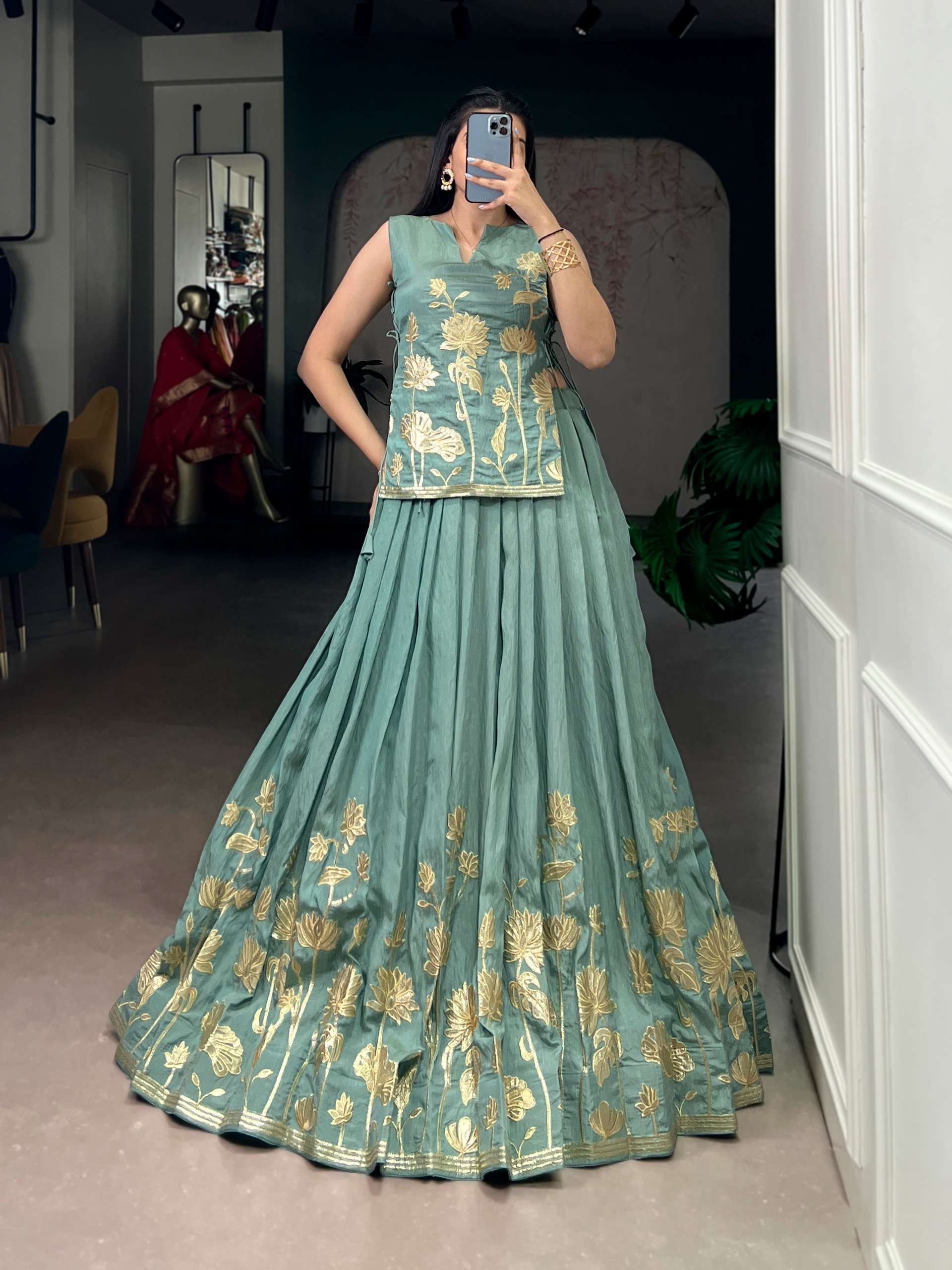 Nivriti Modern co ord embroidery and hint of foil shimmer fancy fabric lehenga choli wholesale in surat 1122