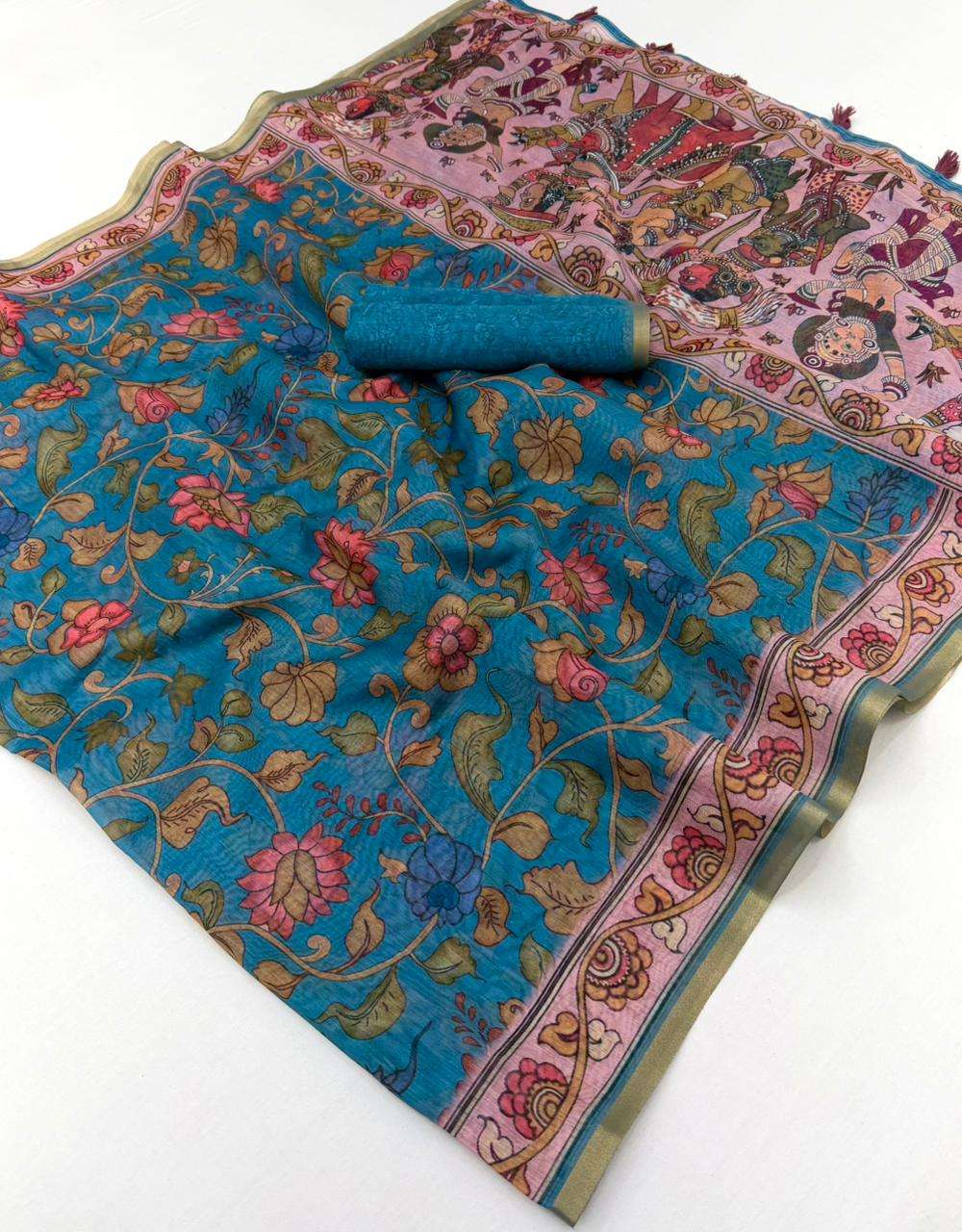now Trending saree Kazari Series Chanderi super soft Chanderi Linen fabric saree wholesale in surat