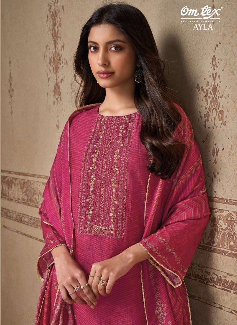 OMTEX AYLA RADIANT SILK DIGITAL PRINT WITH EMBROIDERY SUIT FOR MATERIAL WHOLESALER