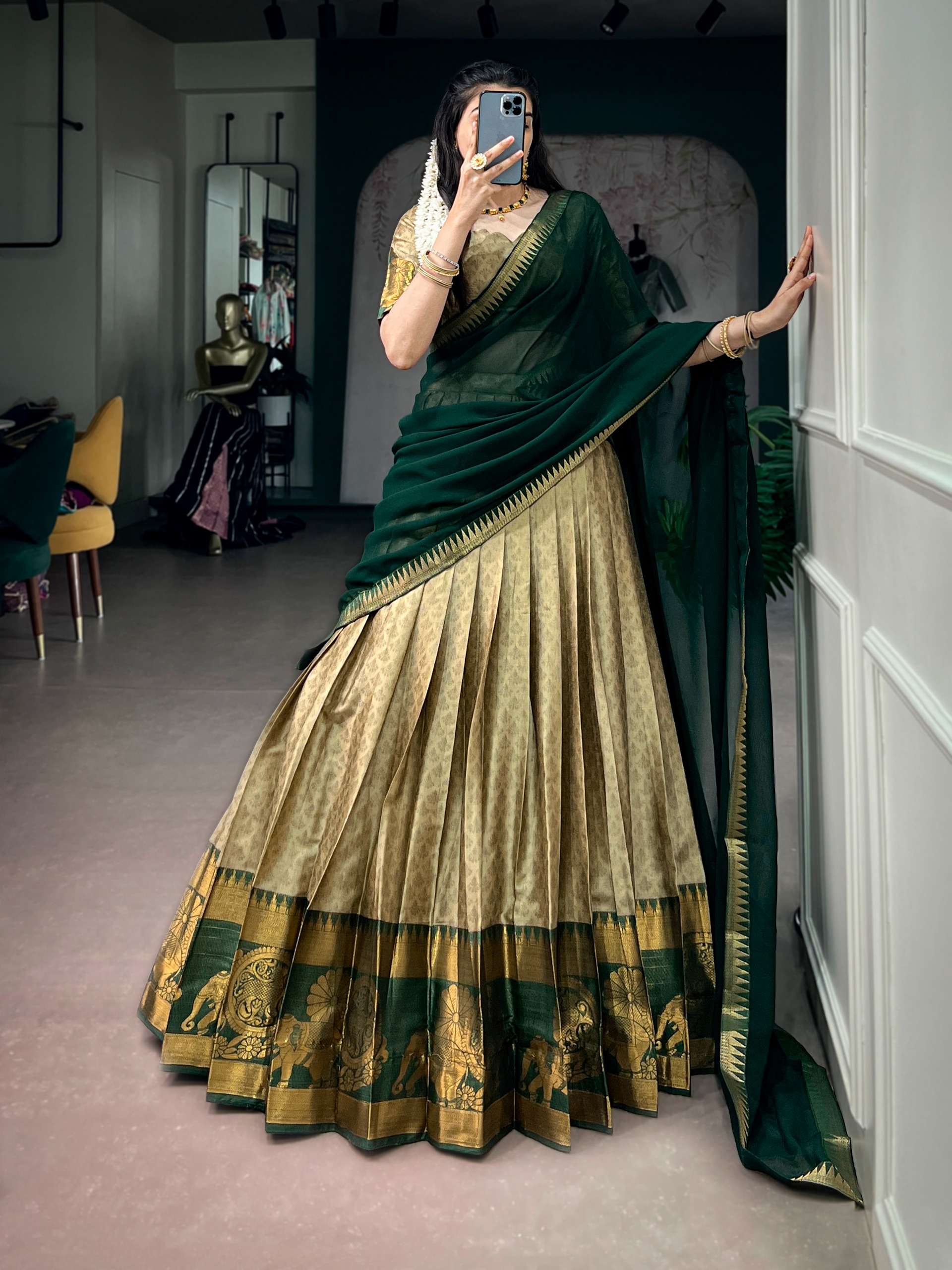 ONAM FASTIVAL OUTFITT FOR YOU COMFORTABLE POLY COTTON SOFT FABRIC LEHENGA CHOLI SUPPLIER IN SURAT 2029