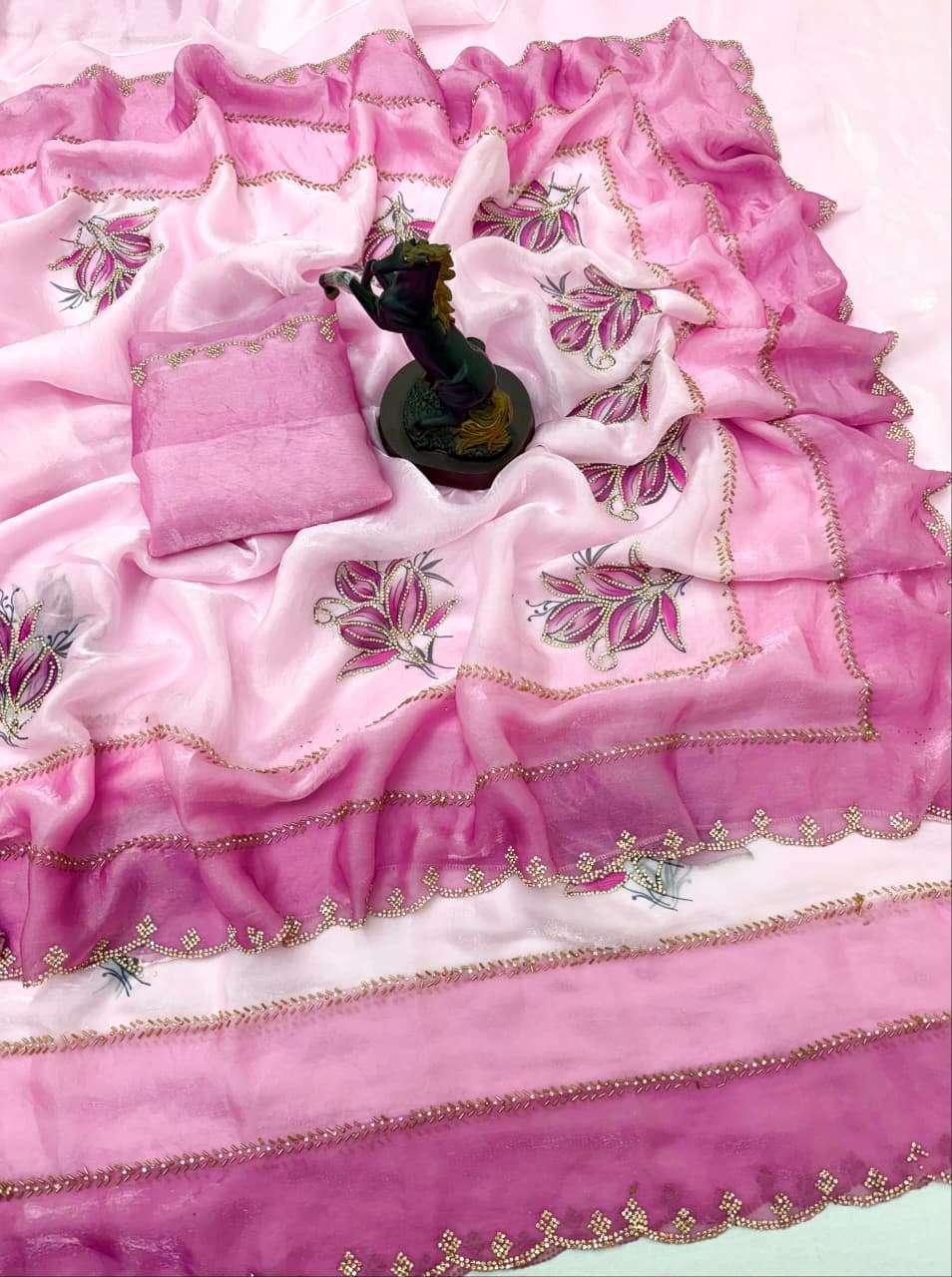 Premium and light colour Fancy Beautiful Silk fabric Saree wholesale in surat hamza