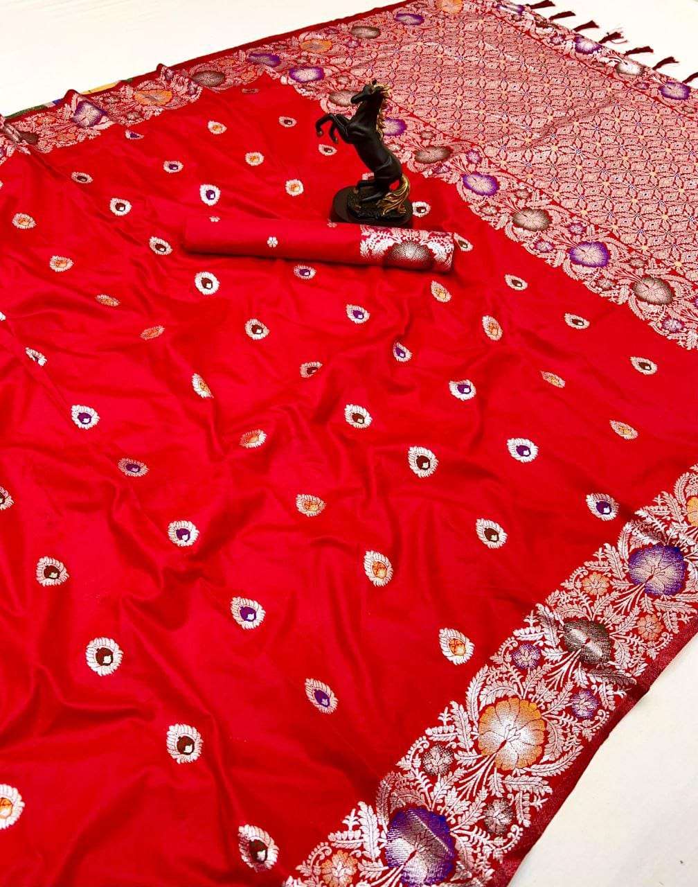 Premium Soft and fancy Silk fabric with New Takshashila Paithani print on saree wholesale in surat  