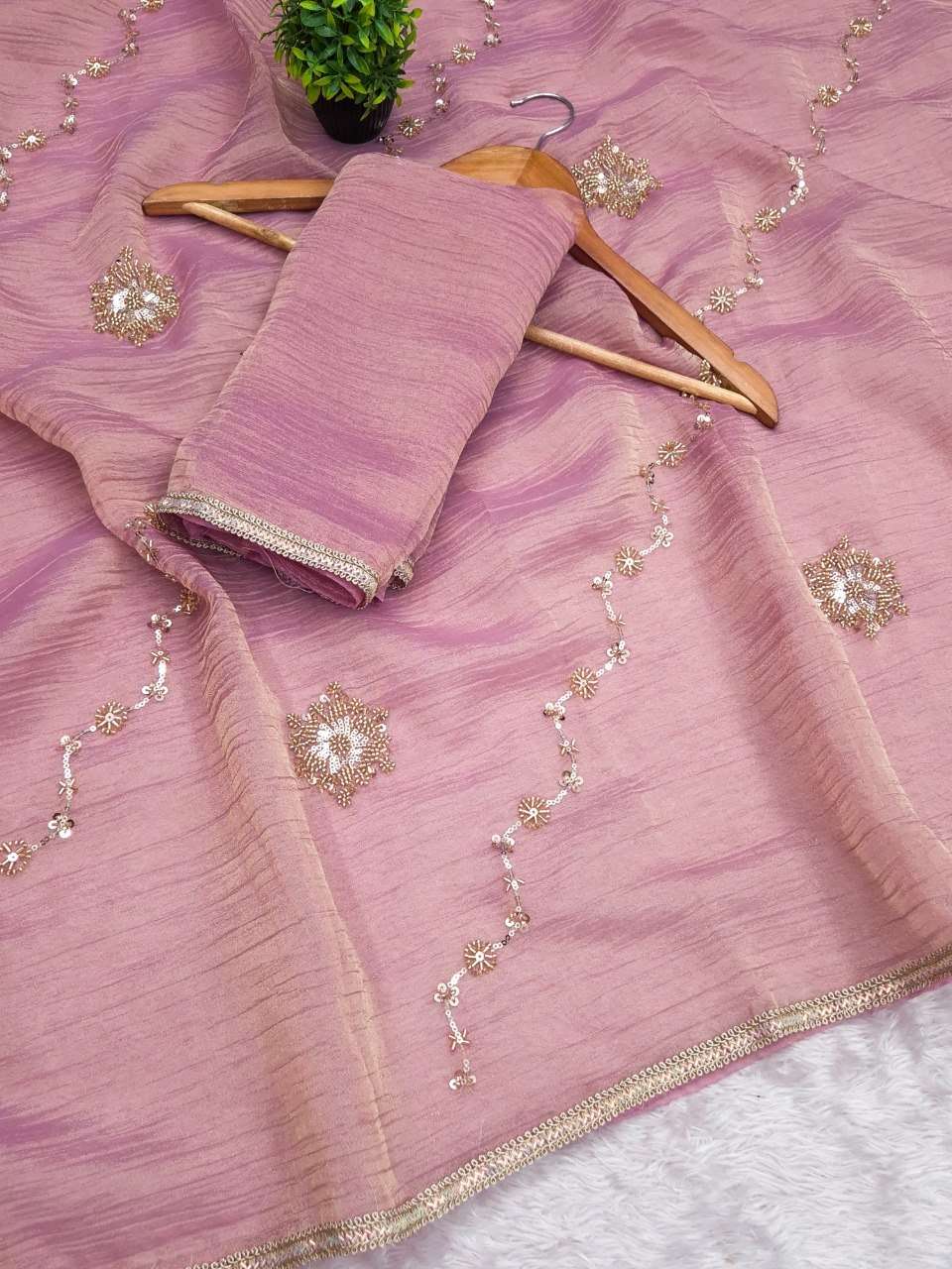  Presenting beautiful Salsa style fabric saree with embroidery work on saree wholesale in surat ktd 3017 