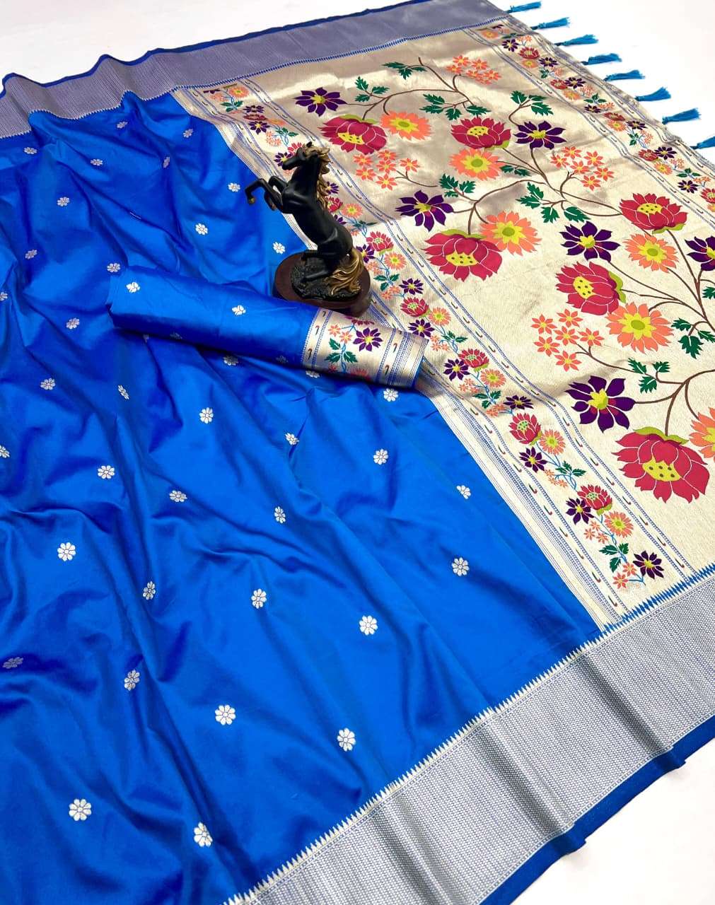 PRINCESS VOL 4 PURE SOFT SILK PAITHANI FABRIC WITH PREMIUM FLORA PRINT ON SAREE WHOLESALE IN SURAT