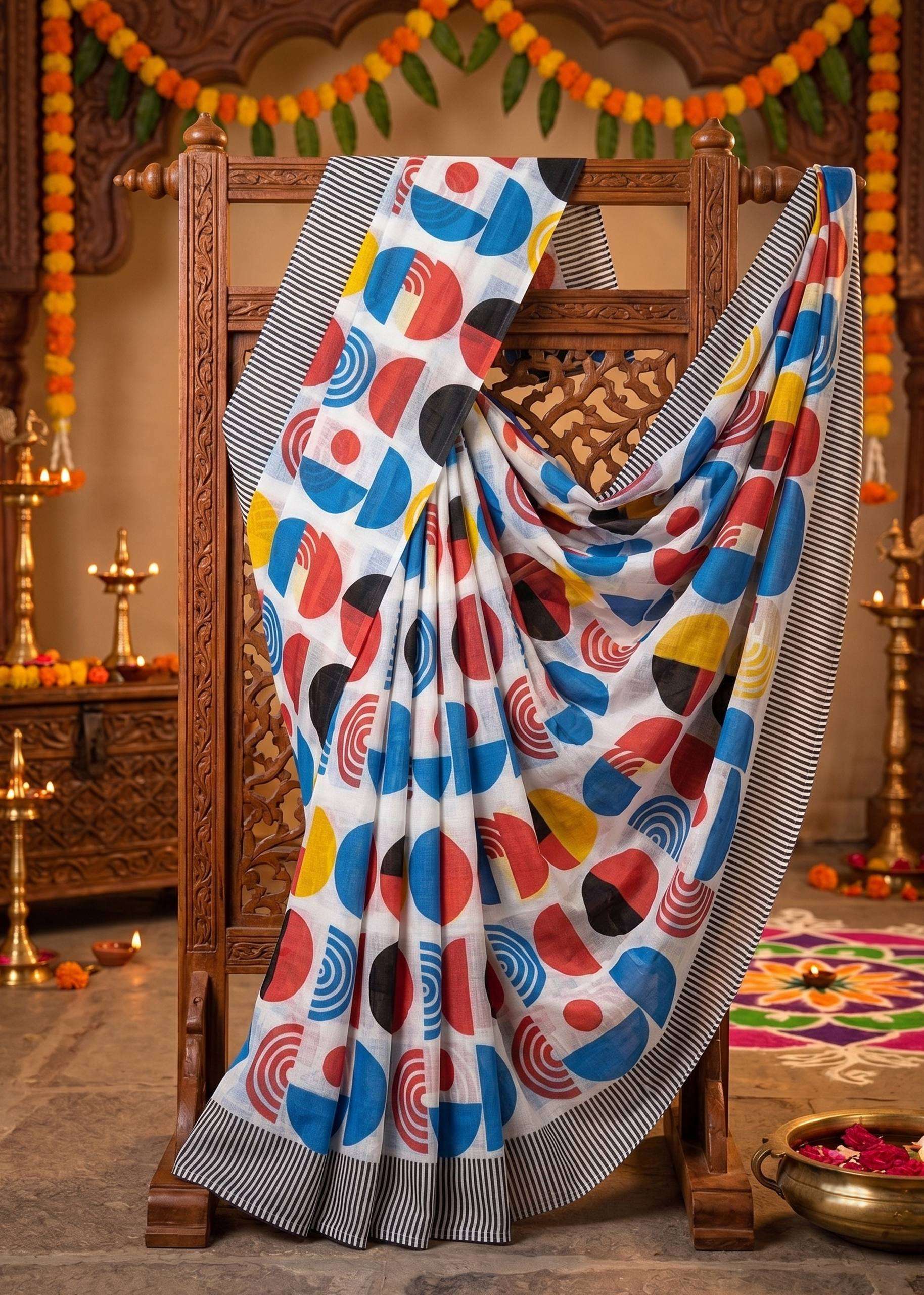 Pure and soft Cotton fabric regular wear Saree wholesale in surat sujata