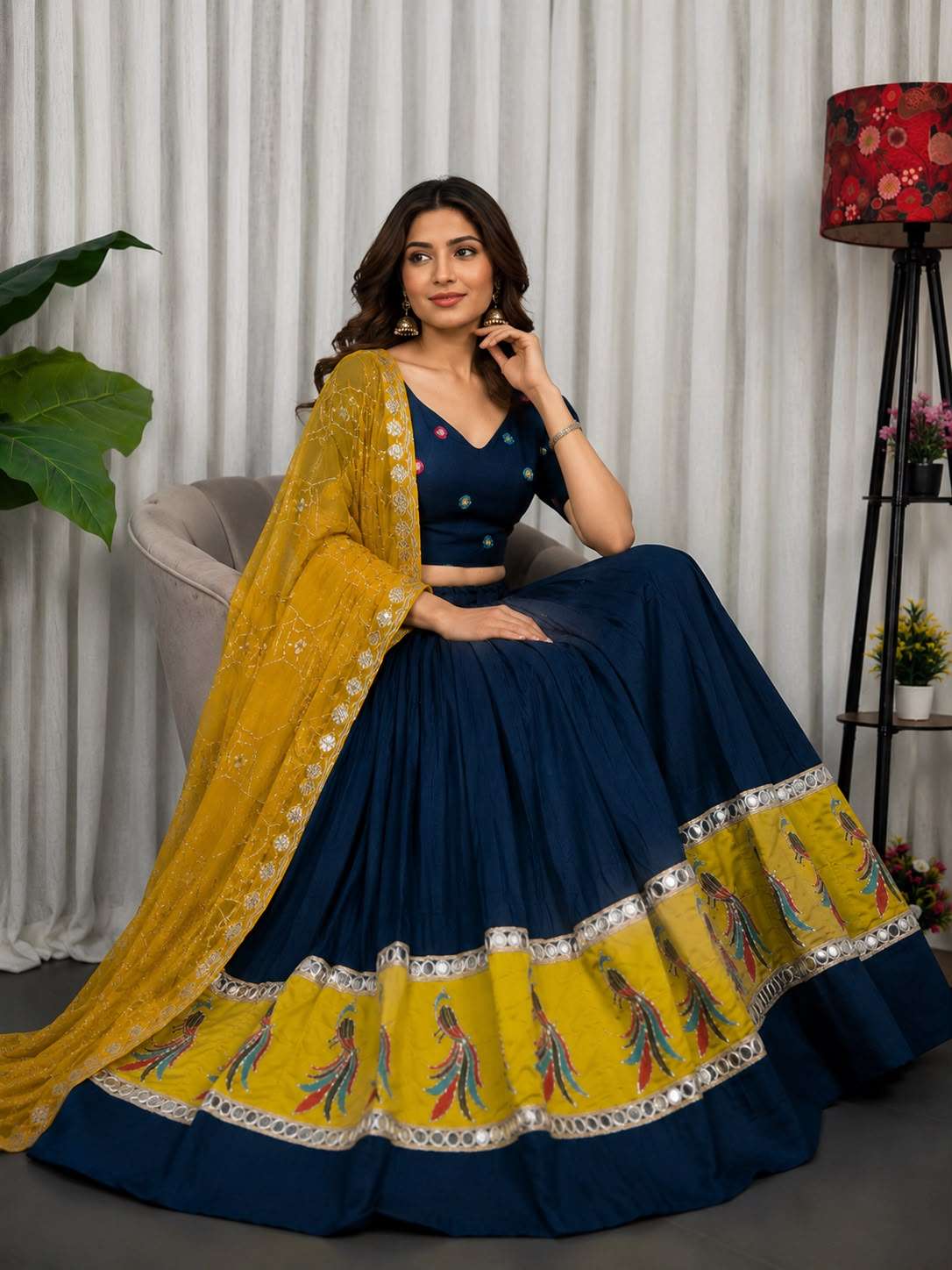  Pure Bluming soft Vichitra silk fancy fabric wedding wear l...