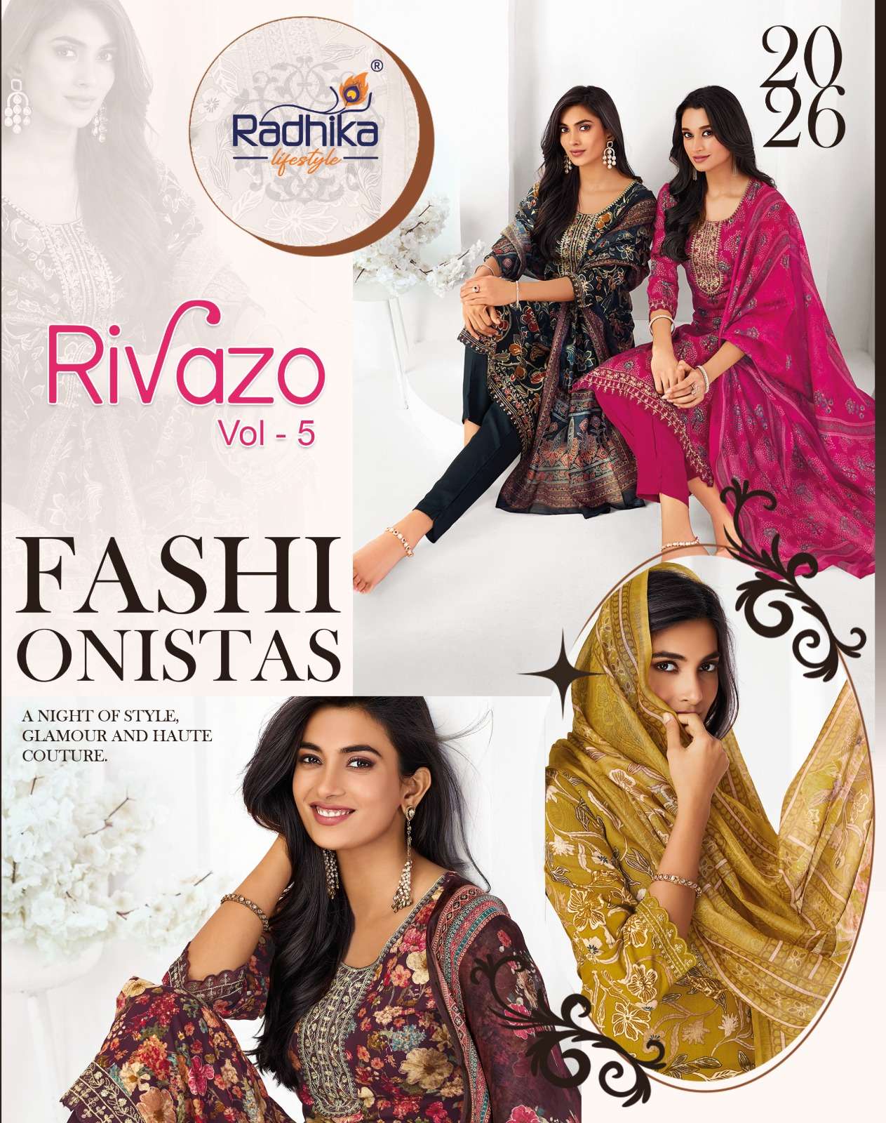 RADHIKA LIFESTYLE RIVAZO VOL 5 DISCHARGE REYON FOIL PRINT SALWAR SUIT DAILY WEAR SUPPLIER