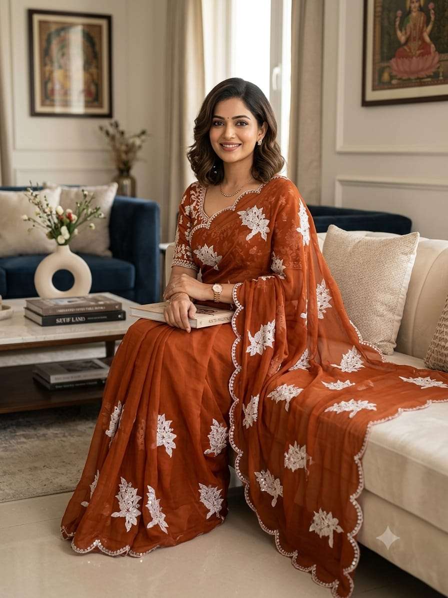 Rangoli silk fabric Saree with white flower print on regular wear wholesale in surat mono