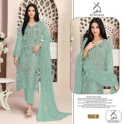 RUNGREZ 5022 ORGANZA HEAVY EMBROIDERY UNSTITCH PAKISTANI DRE...