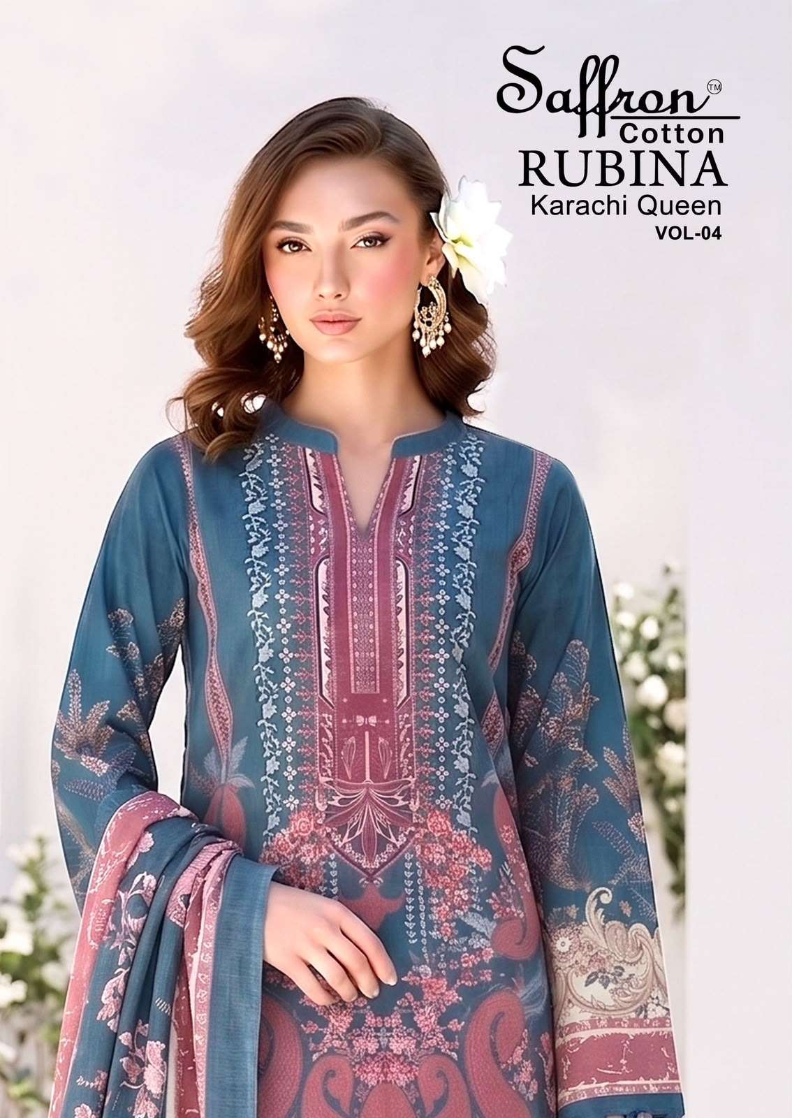 SAFFRON RUBINA VOL 4 TOP BRAND SURAT COTTON DESIGNER SUIT COLLECTION EXPORT PRICE
