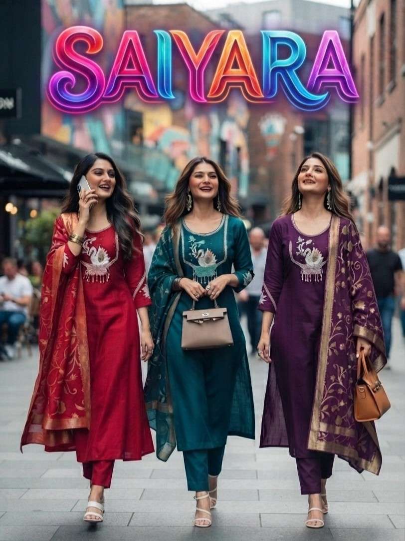SAIYARA CHANDERI EMBROIDERY SALWAR KAMEEZ READYMADE FESTIVAL SPECIAL RETAILER