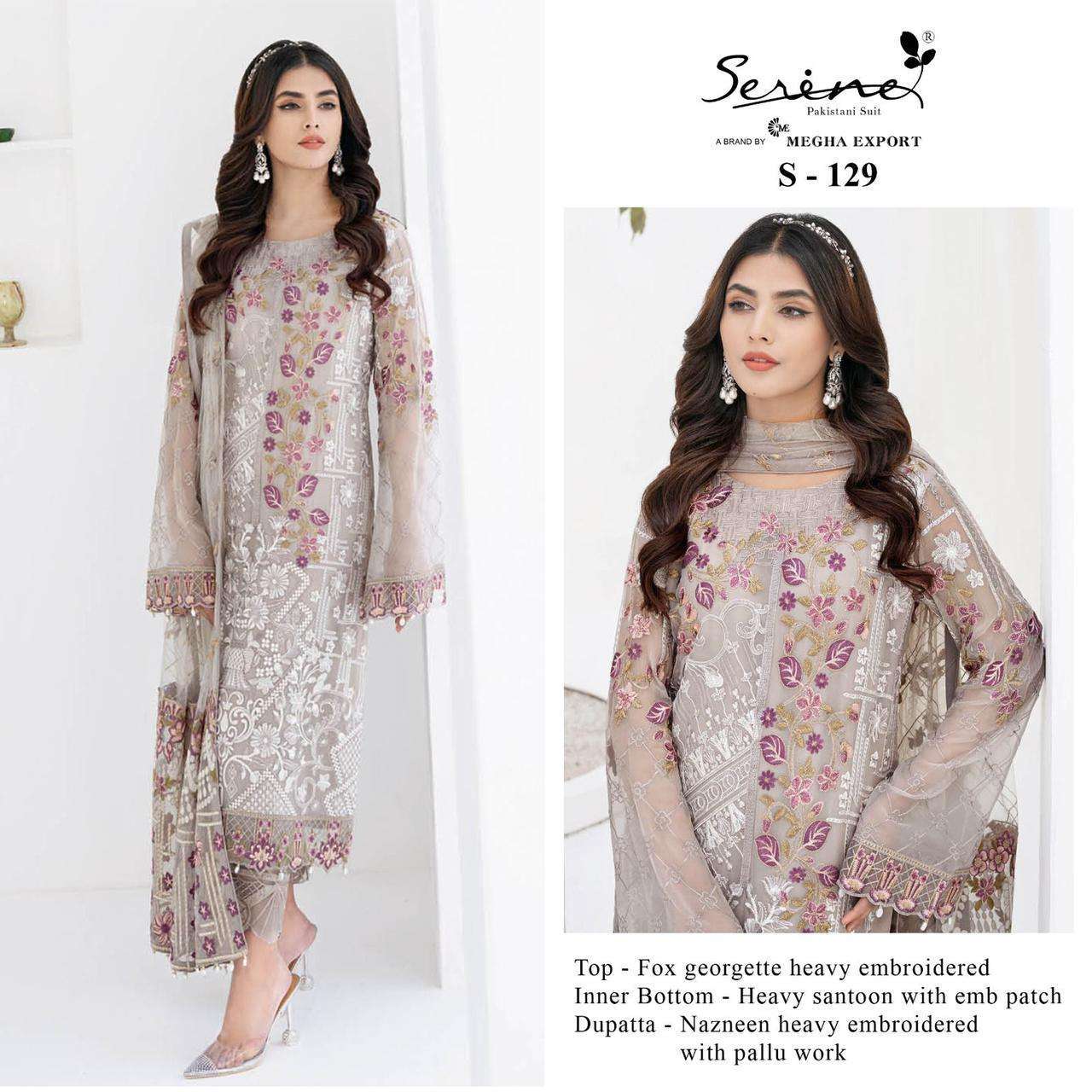 SERINE S 129 EID BOUTIQUE HEAVY WORK GRAY PAKISTANI SUIT FOR GIRL MARRIGE OUTFIT SHOP