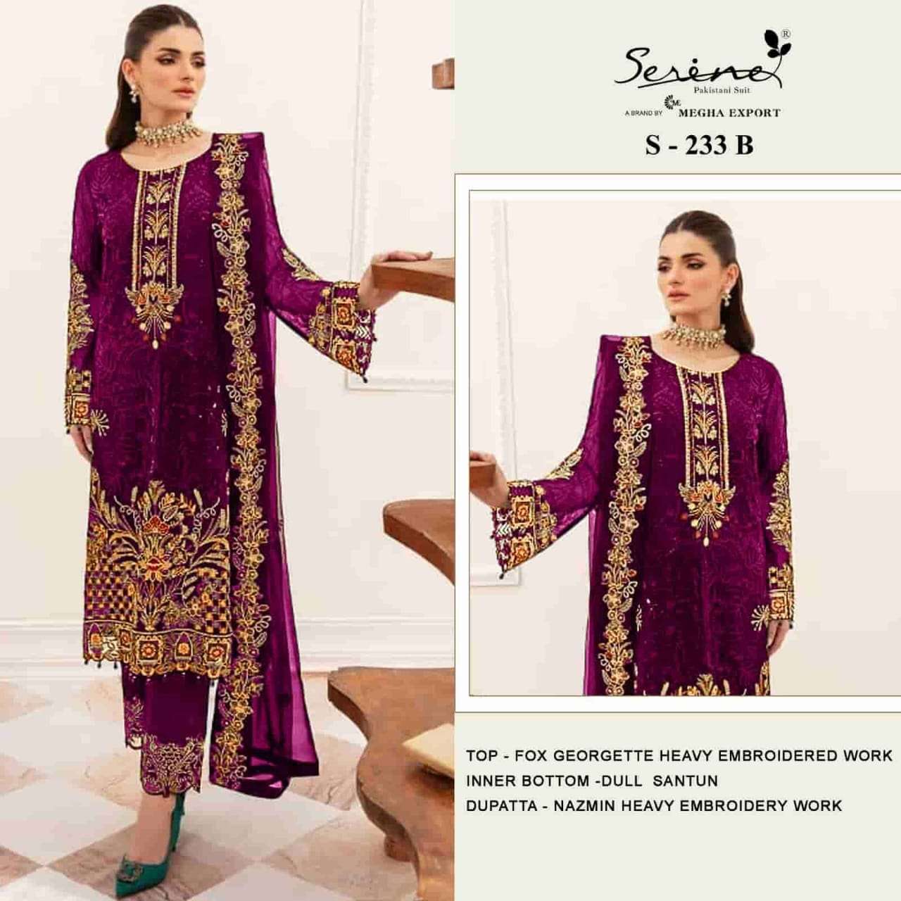 SERINE S 233 BOUTIQUE HEAVY EMBROIDERED PAKISTANI OUTFIT COL...
