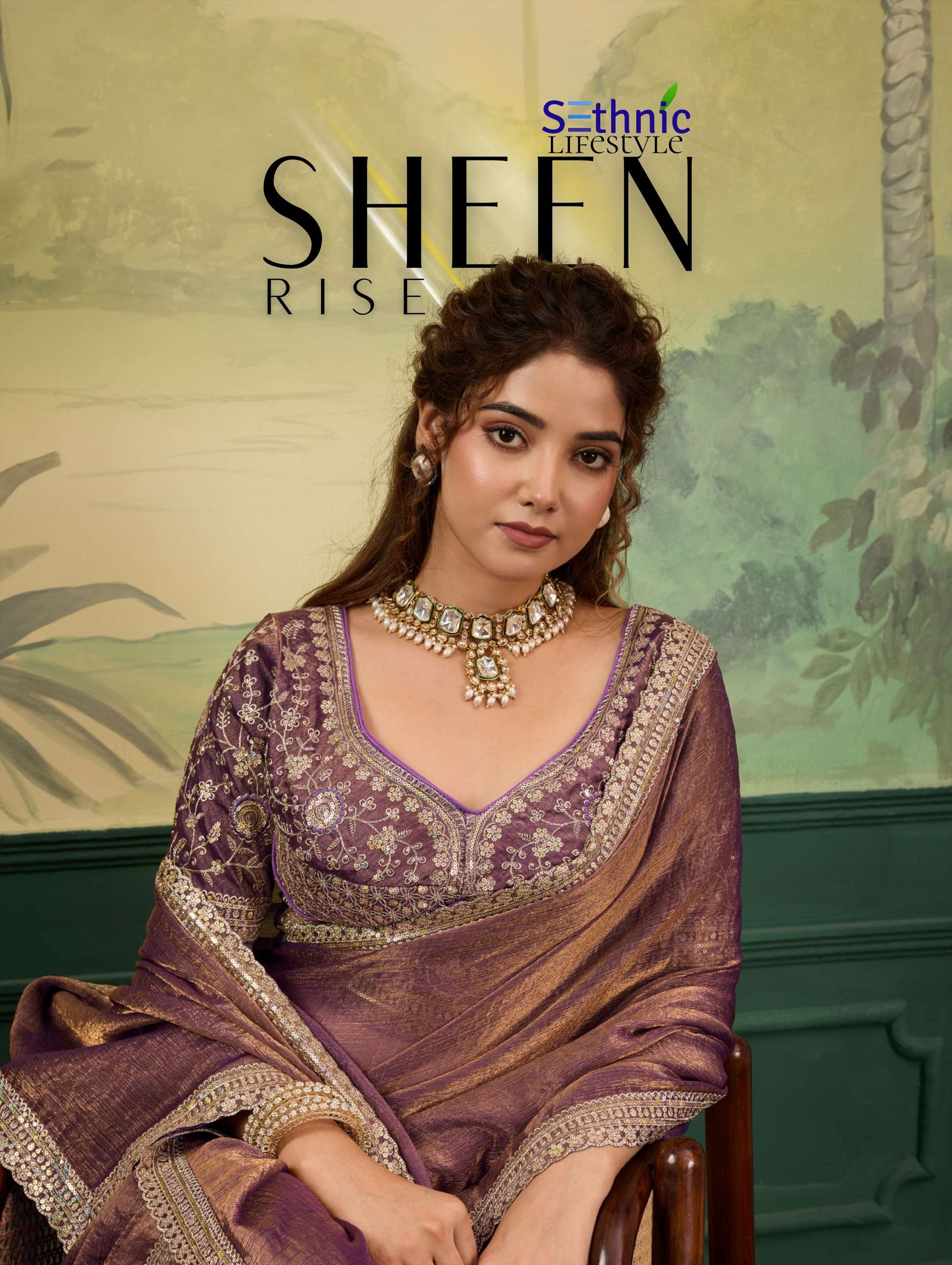 Sethnic Lifestyle Sheen Rise mesmerizing and metallic High shine Velvet fabric saree wholesale in surat