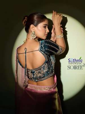 Sethnic Lifestyle Soiree  2 Silky and smooth shiny Velvet Satin fabric party wear saree at best rate