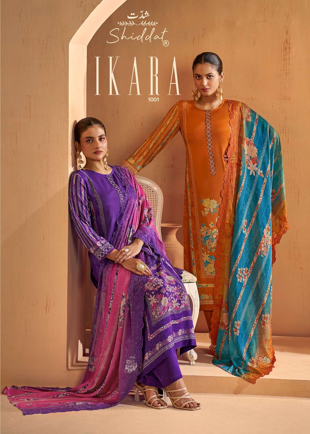 SHIDDAT IKARA 1001 MUSLIN WITH ORGANZA EMBROIDERY SUIT FOR WOMEN SUPPLIER SHOP
