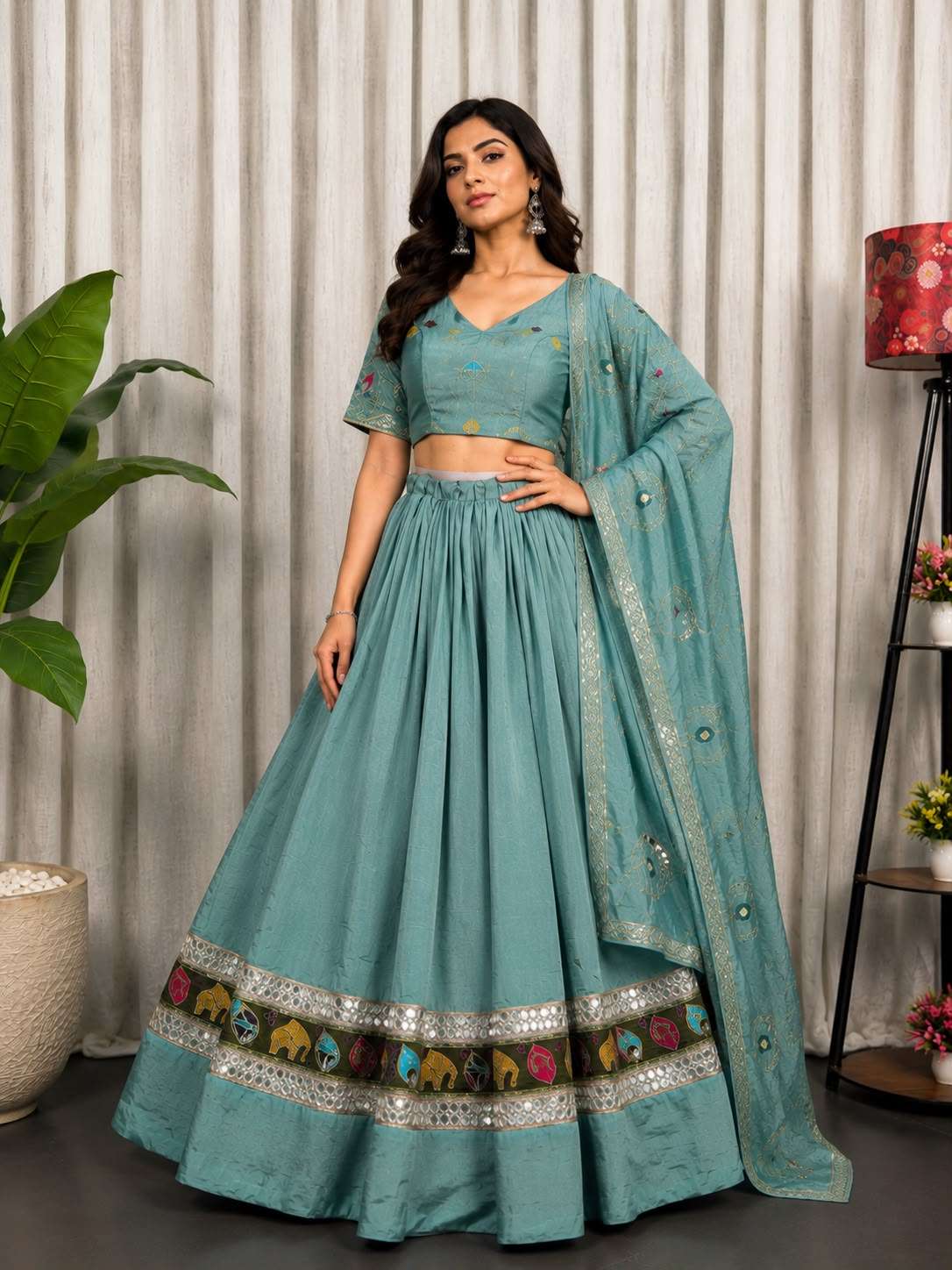 Shining and gloving Navratri wear for garba Pure Bluming Vic...