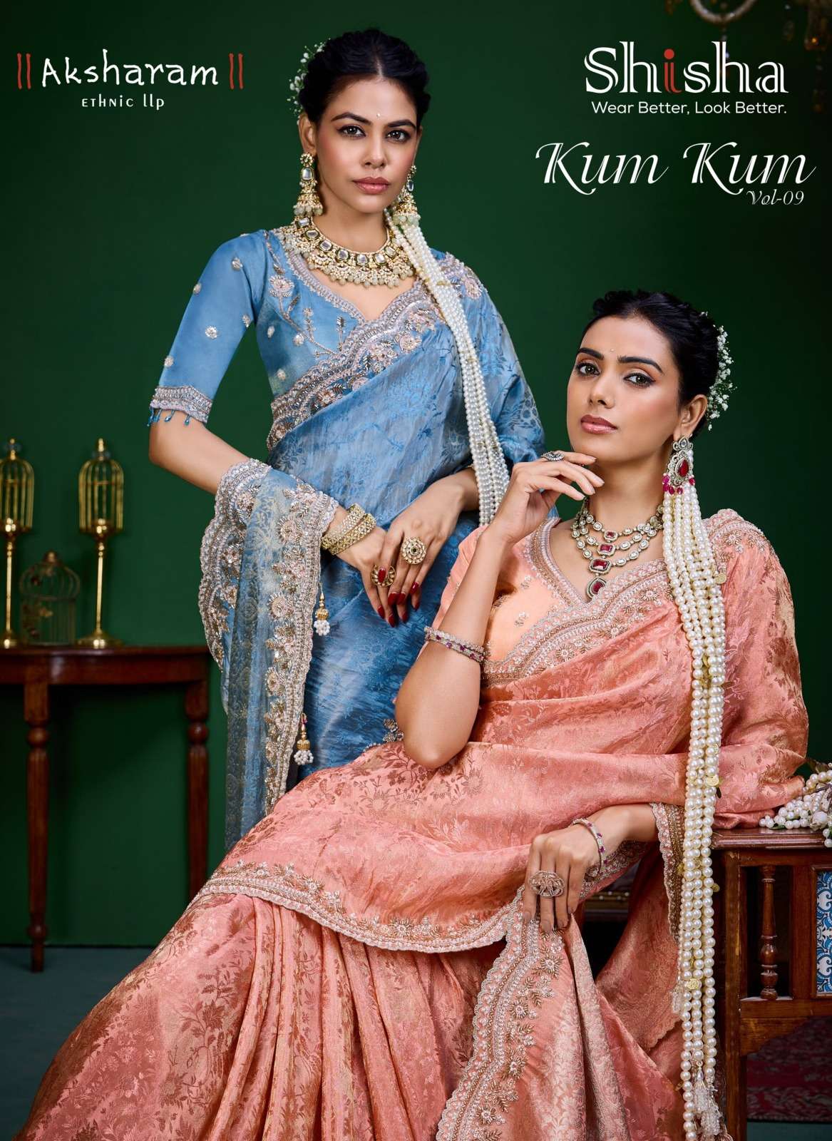 Shisha The Kum Kum Vol 09 timeless tradition Premium and besutiful Tissue Silk fancy fabric saree wholesale in surat