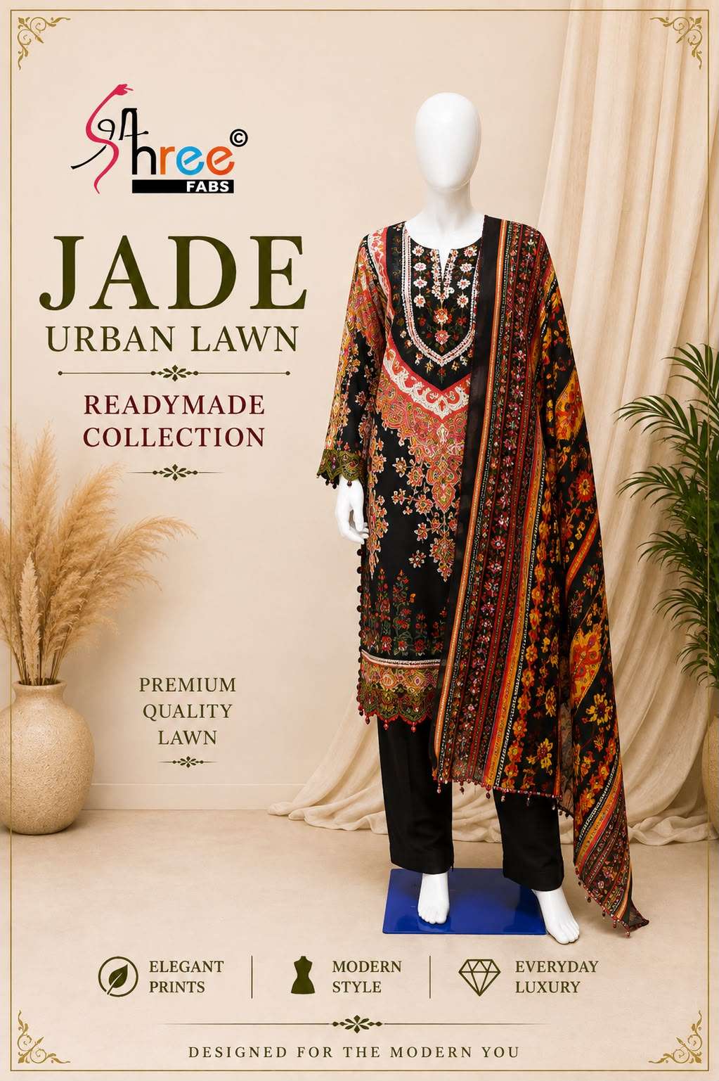 SHREE FABS JADE URBAN LAWN READYMADE COLLECTION COTTON SALWAR KAMEEZ LADIES EXPORT