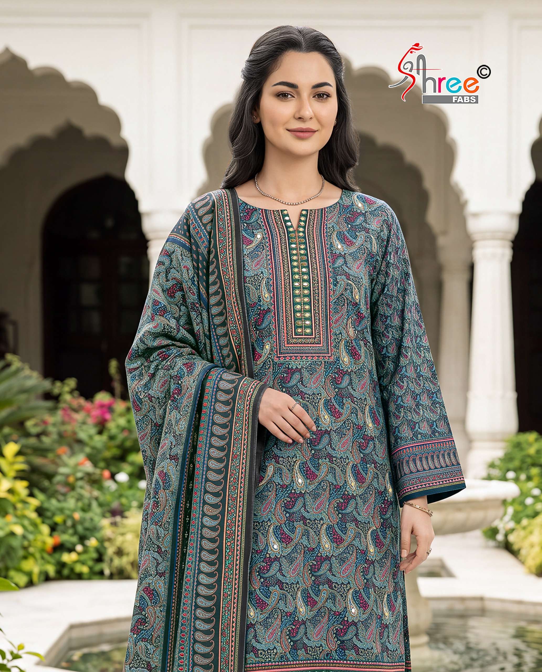 SHREE FABS KT 367 AND 381 VISCOSE MASLIN DIGITAL PRINT SALWAR SUIT FESTIVAL OUTFIT EXPORT