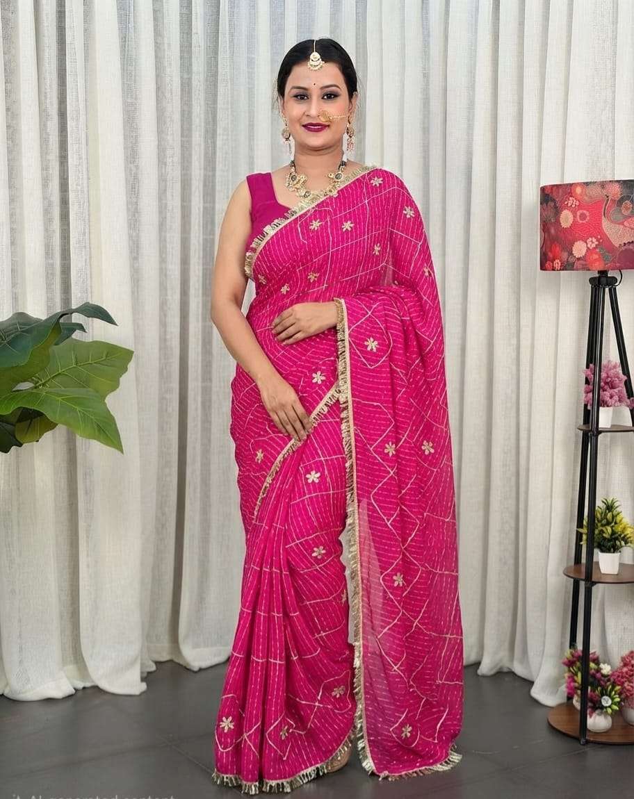 SHUPER HIT SOFT AND PURE GEORGETTE FANCY FABRIC WORK ON SARE...