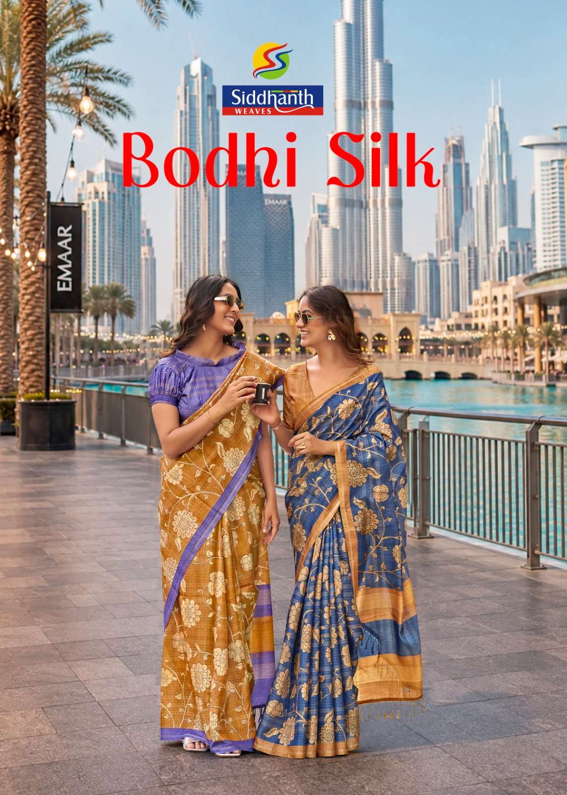 SIDDHANTH BODHI SILK SOFT TUSSER BODHI SILK FABRIC SAREE WHOLESALE IN SURAT