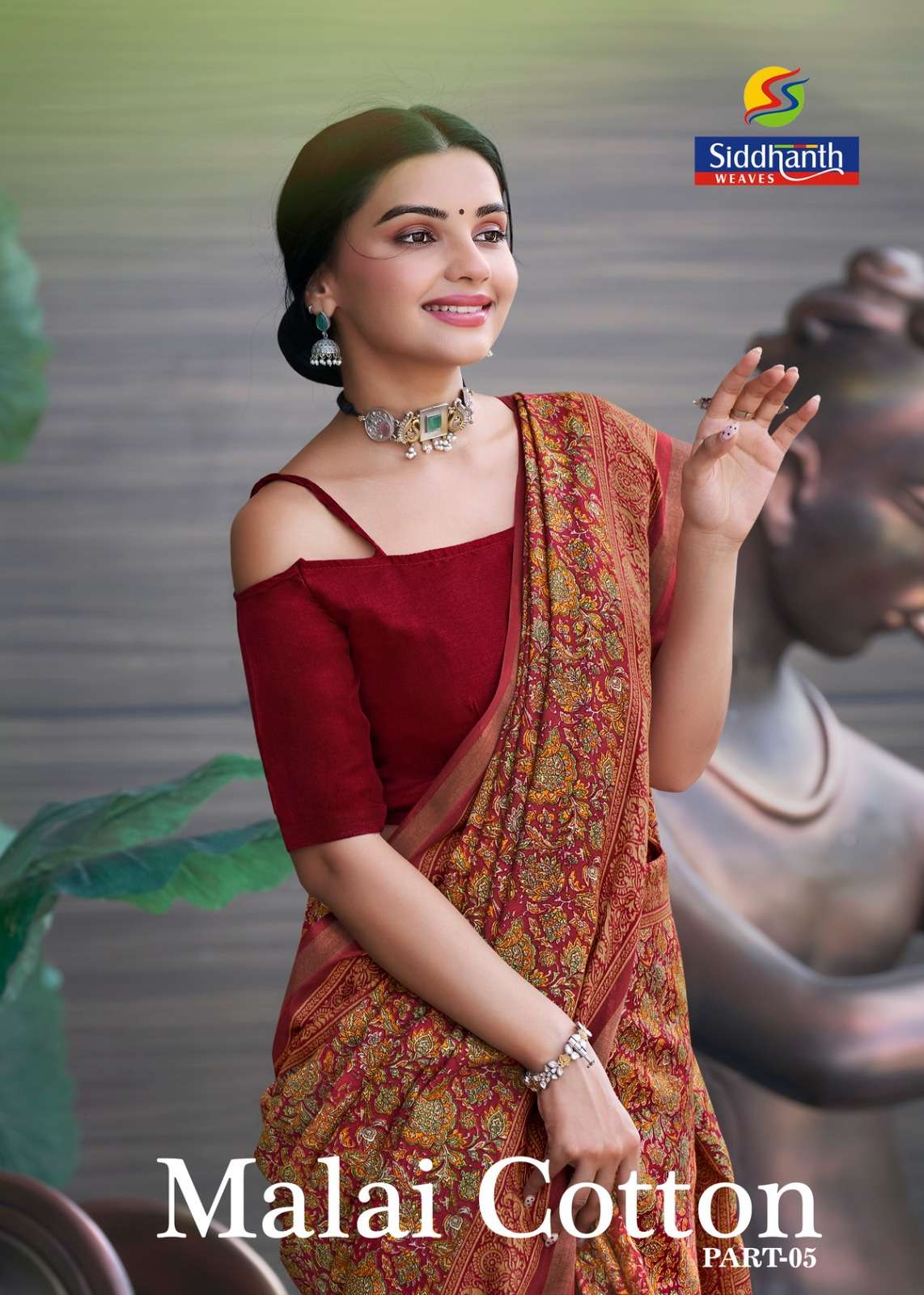 SIDDHANTH MALAI COTTON SUPER AND SOFT MALAL COTTON FABRIC SAREE WHOLESALE IN SURAT 