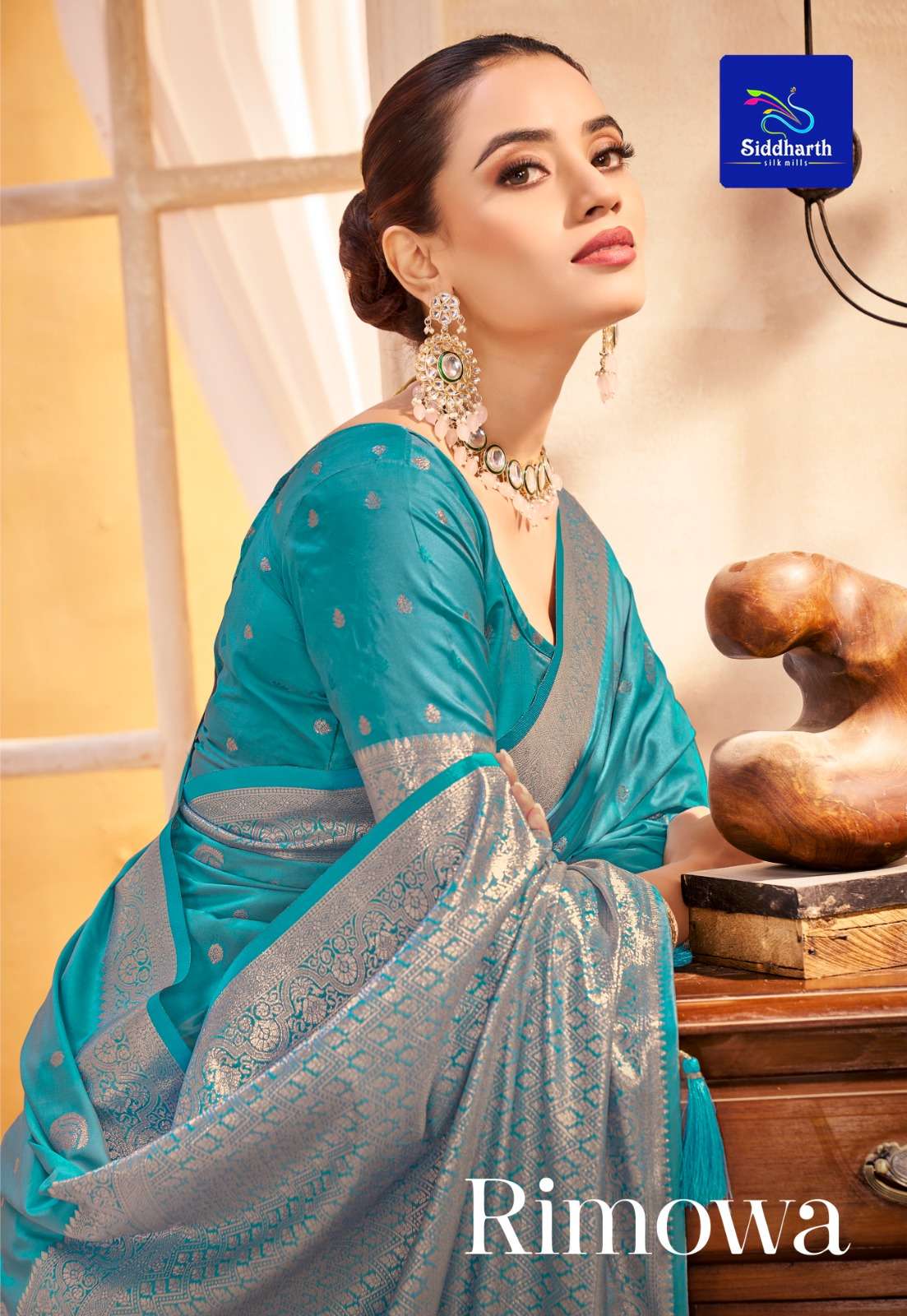 SIDDHARTH RIMOWA SOFT AND PURE BANARASHI SILK FANCY FABRIC CLASSIC SAREE WHOLESALE IN SURAT