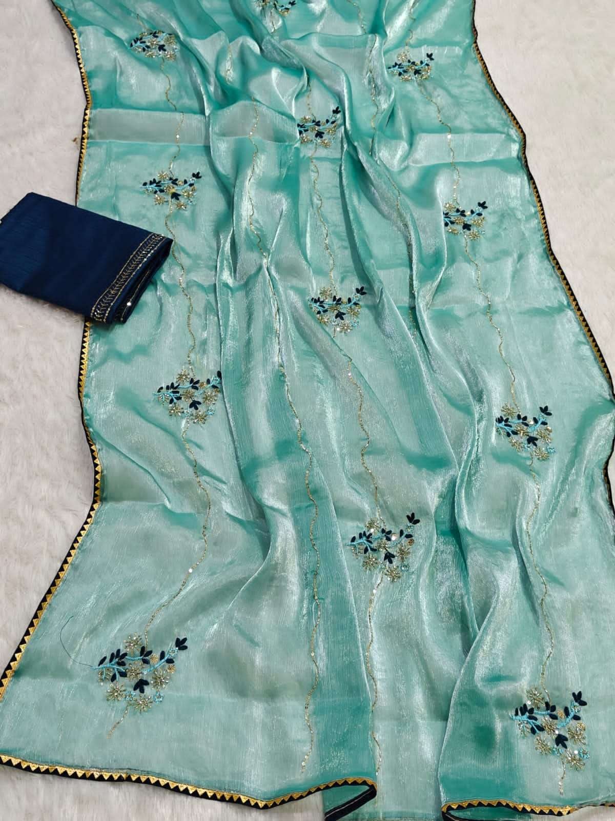 Soft chiffon Fabric with beautiful and soft light colours saree wholesale in surat elly