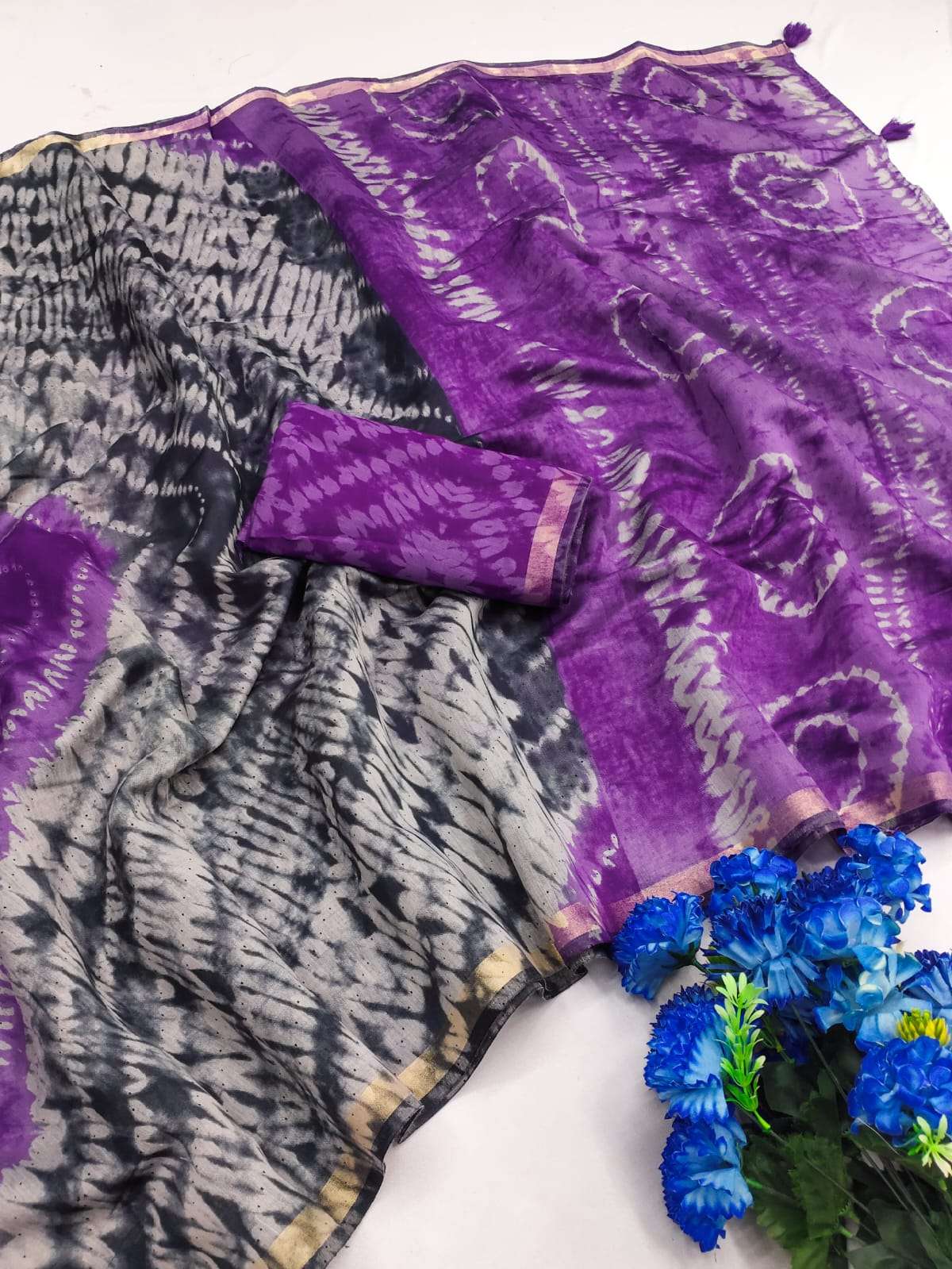  soft Malai cotton soft regular wear fabric with Leheriya print on saree wholesale in surat sunita