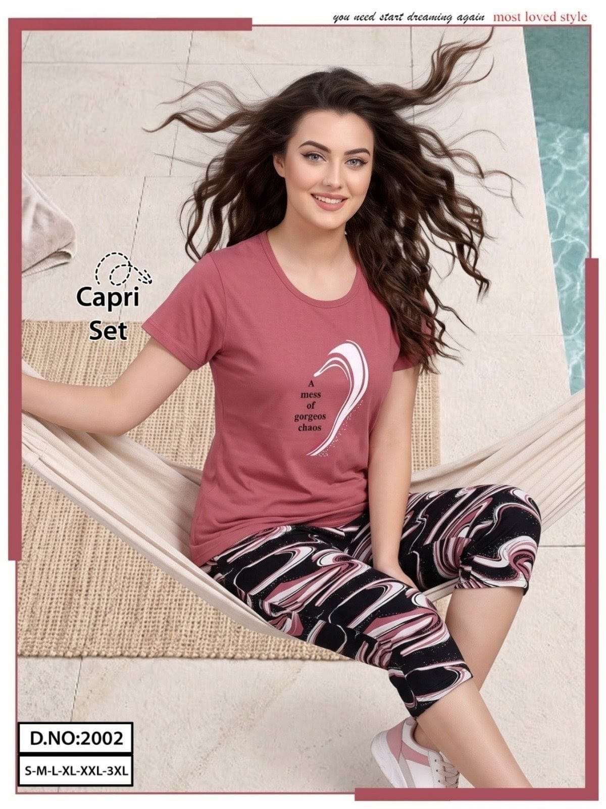 SSH 2002 PREMIUM NIGHT SUITS HOSIERY TSHIRT SHORT PANT FOR W...
