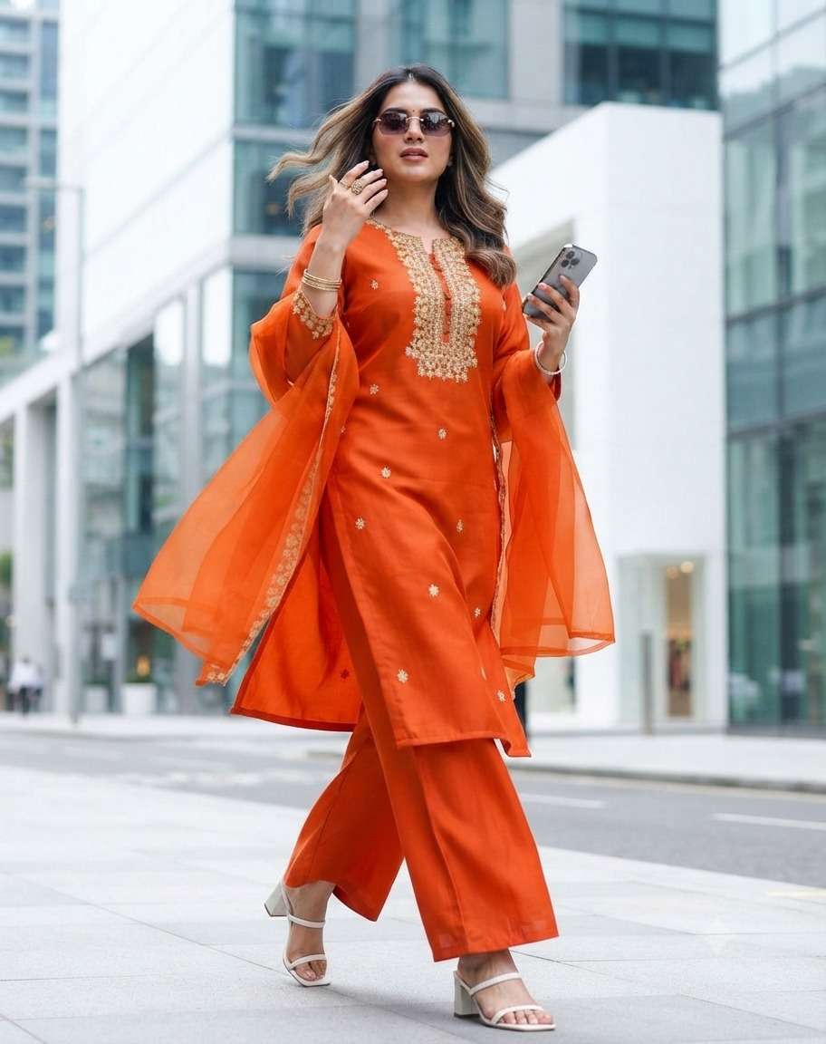 SUNIDHI LUXURY GLASS VISCOSE SILK READYMADE SALWAR SUIT COLL...