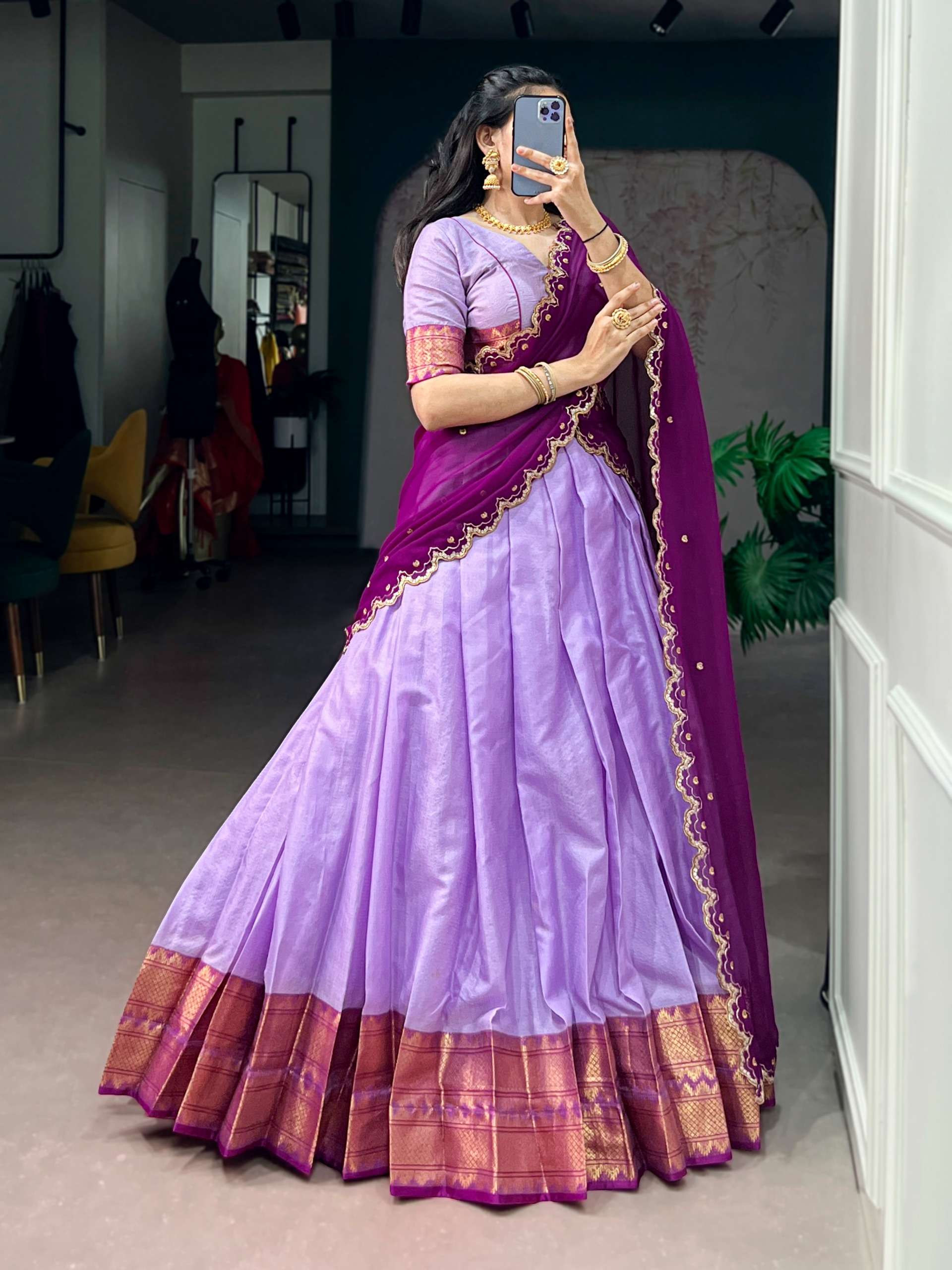 Super soft Cotton Silk fabric just the right amount of sparkle to make the moment unforgettable lehenga choli 2035